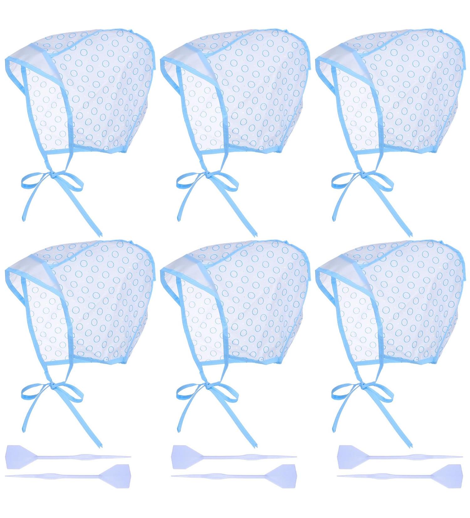 Lot de 12 kits de coloration pour cheveux - 6 ensembles de bonnets de gla age avec crochet en plastique - Bleu - Pour coloration des cheveux - Fournitures pour salon de coiffure - Buy Online on GoSupps.com