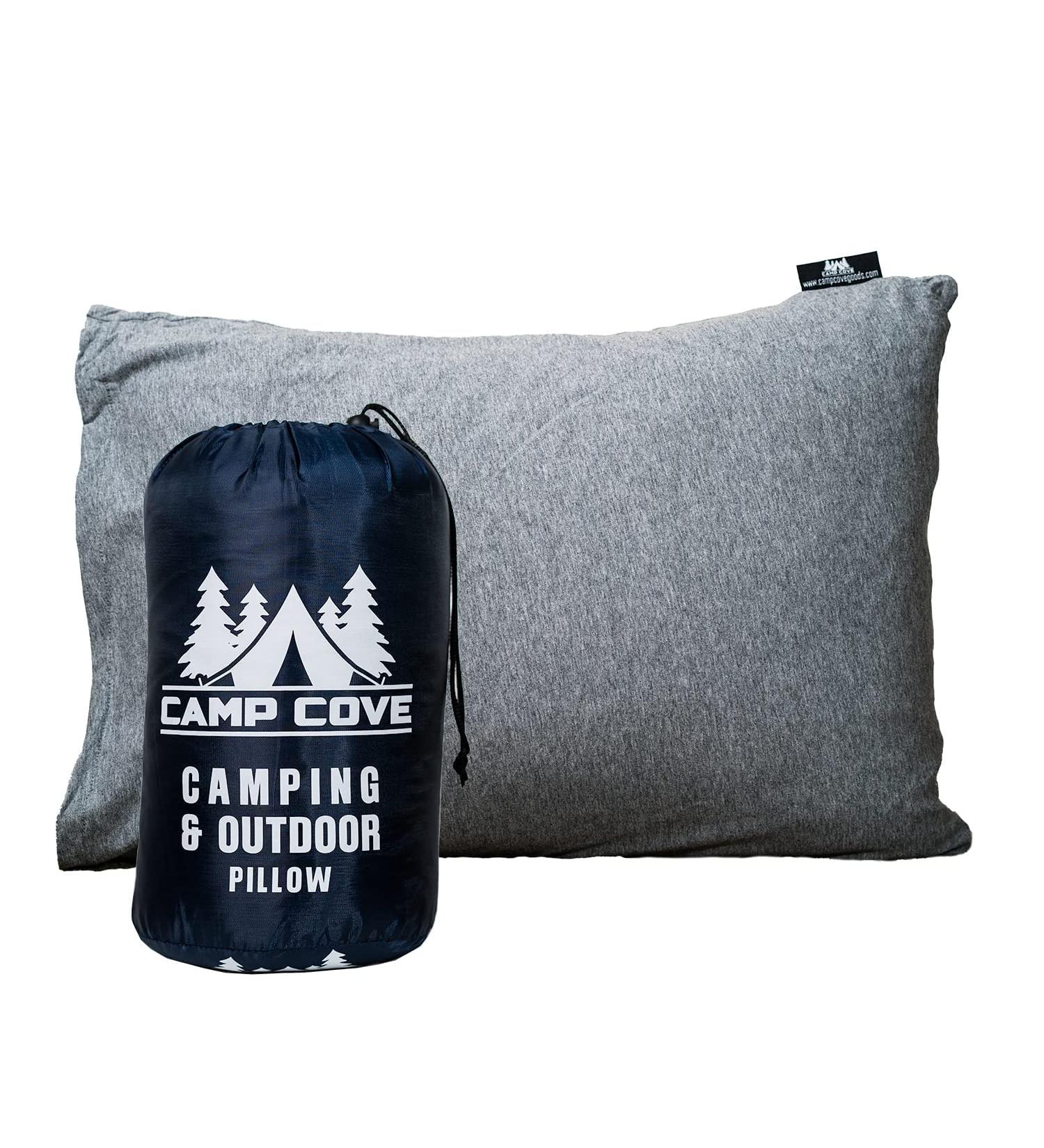 Camp Cove Camping and Outdoor Pillow - Jersey Cotton Camp Pillow for Sleeping - Compressible Shredded Memory Foam Pillow for Camping  Backpacking  Hiking and Traveling - Machine Washable - Buy Online on GoSupps.com