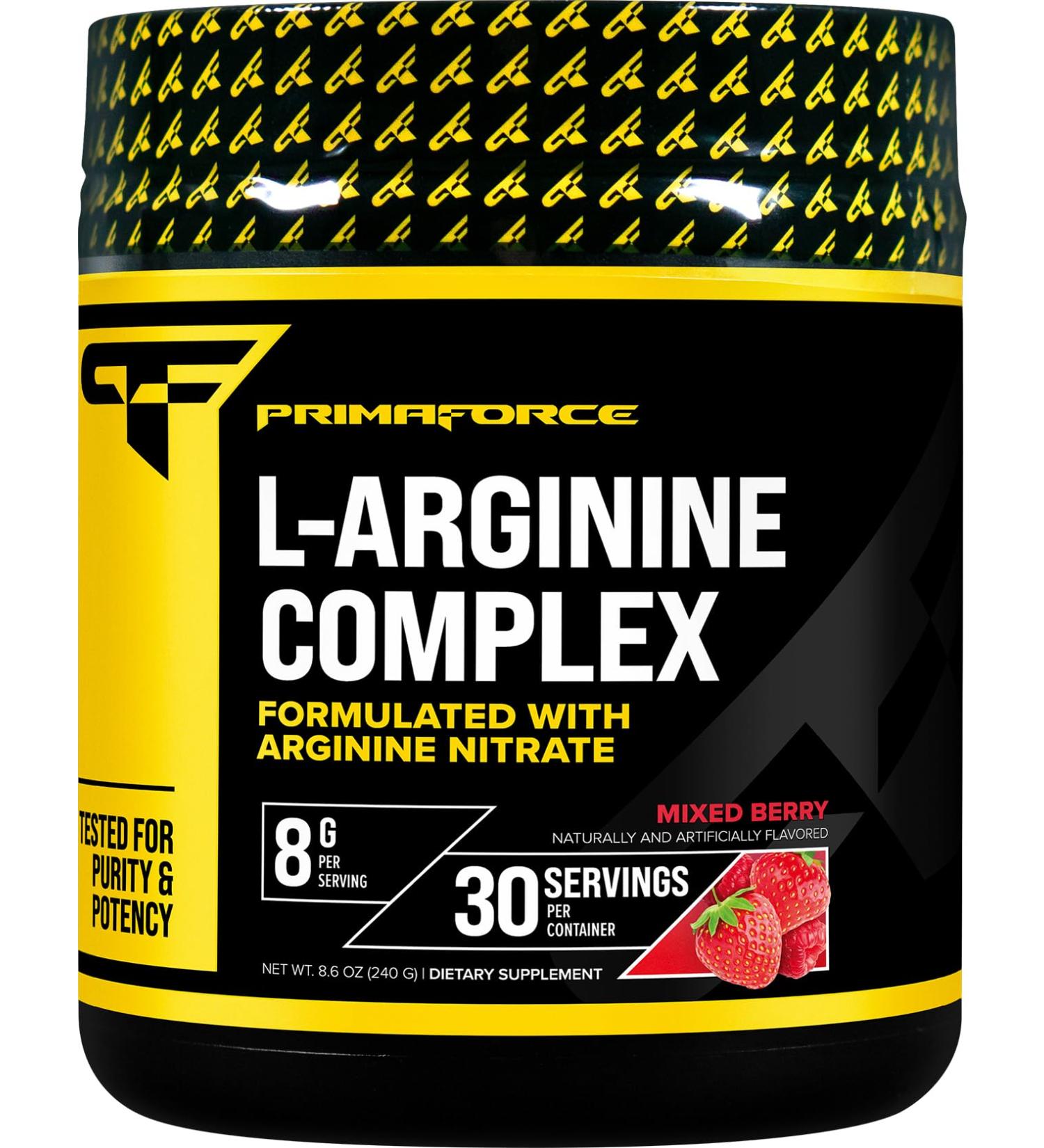 Primaforce L-Arginine Complex Powder (30 Servings Per Bottle | Mixed Berry) Powerful Protein Building Supplement for Maximum Gains - Buy Online on GoSupps.com