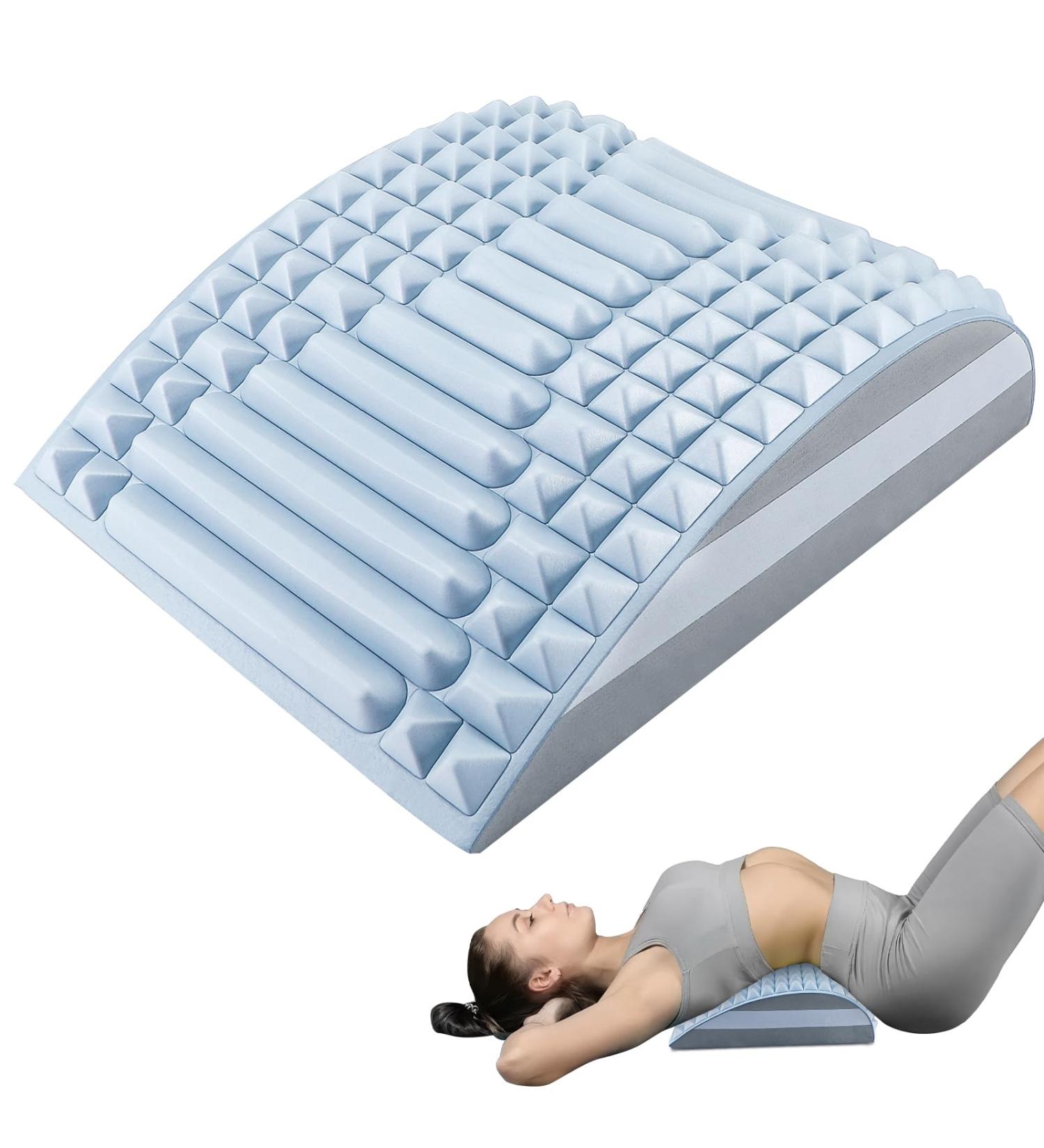 Royouzi 2-in-1 Back Extensor & Neck Extension | Orthopedic Lumbar Pillow for Back & Neck Pain Relief - Blue - Buy Online on GoSupps.com