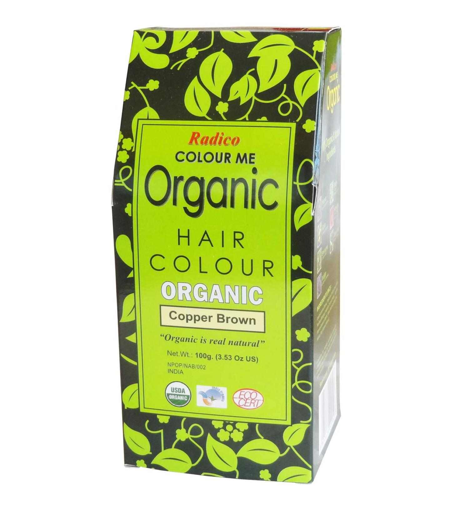 RADICO 100% Natural Hair Color - Copper Brown - Gray Coverage & Nourishing Formula - Ecocert Certified - 100g - International Shipping Available - Buy Online on GoSupps.com
