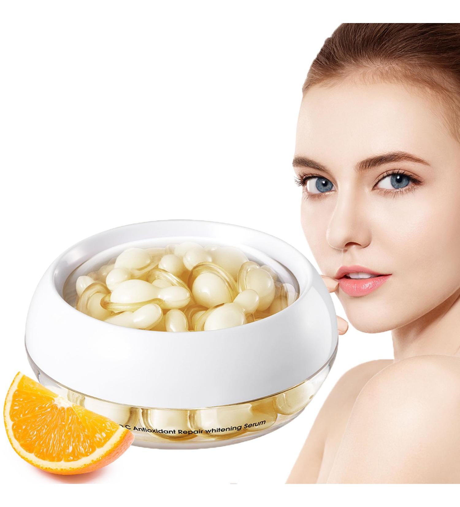 Vitamin C Serum for Face 30Capsules - Anti-Aging Vit C Face Oil - Dark Spot Correcting Glow Serum - Hydrating Facial Serum - Skin Care Serum for Uneven Skin Tone Anti-Wrinkle Reduces Fine Lines - Buy Online on GoSupps.com