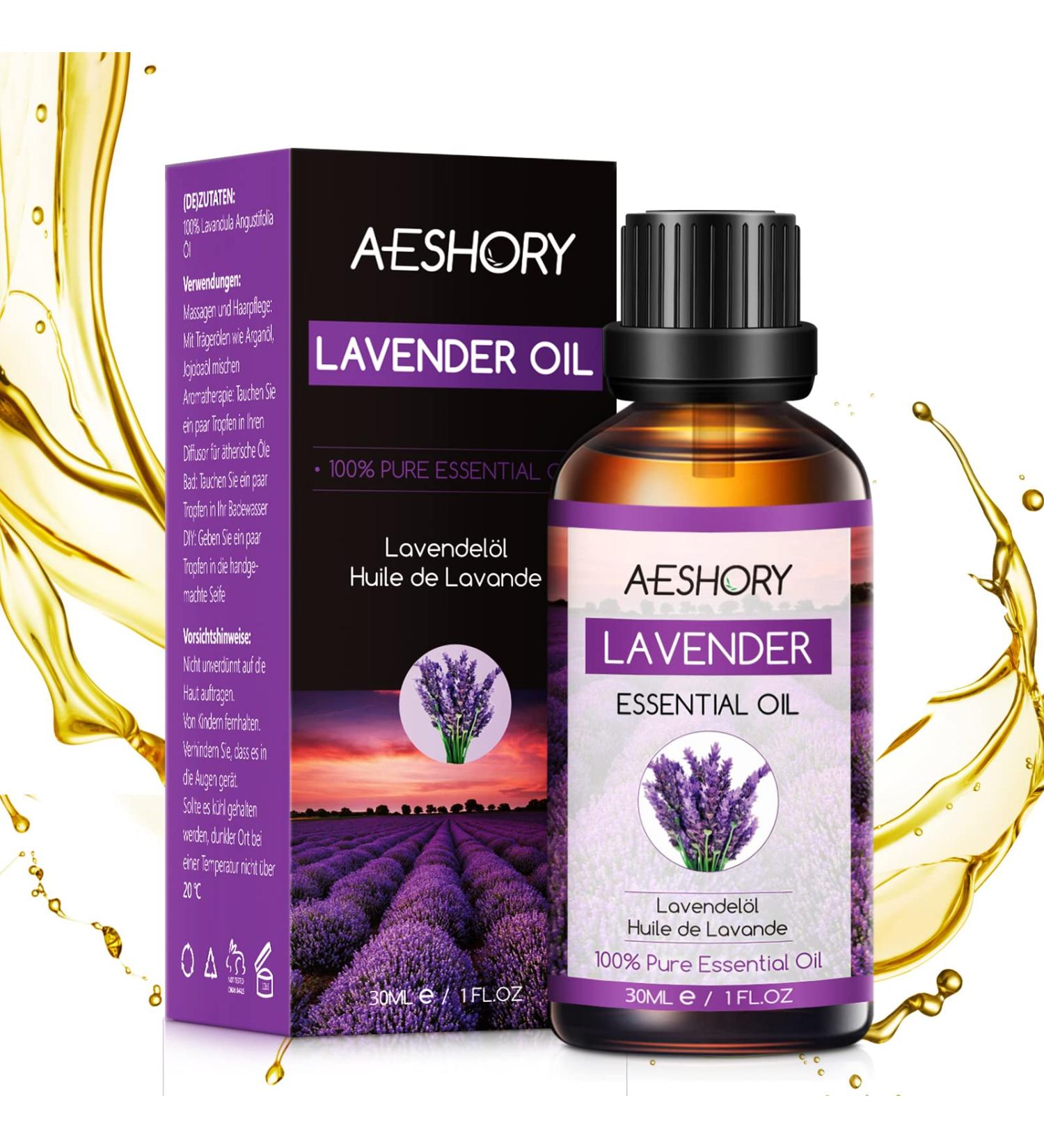Aeshory 100% Pure Lavender Oil 30ml - Natural Essential Oil for Aromatherapy Massage Sleep Aid & Cosmetics - Buy Online on GoSupps.com
