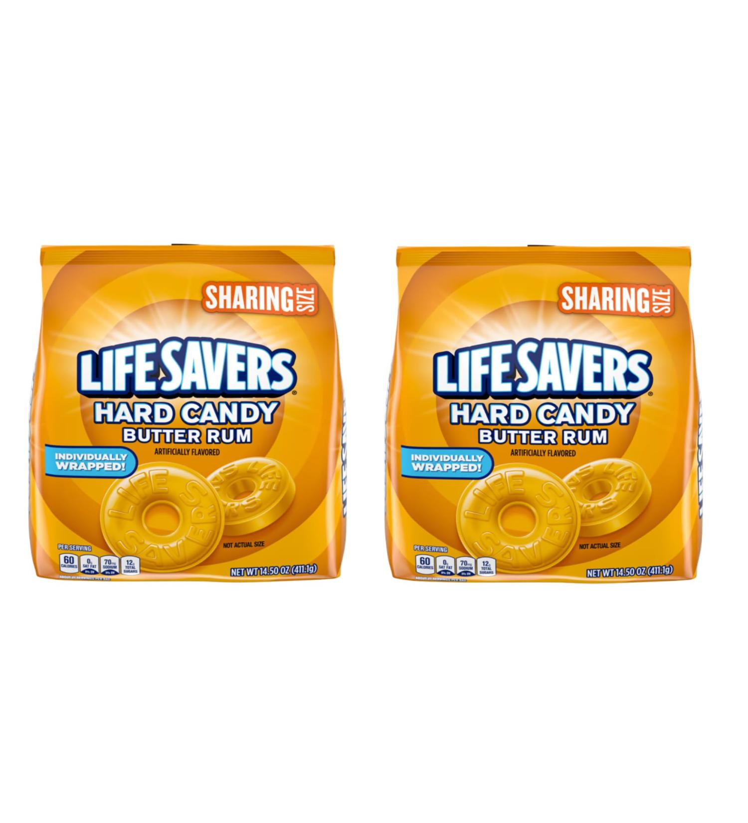Lifesavers Butter Rum 14.5 ounce bags - Pack of Two - Individually Wrapped - Perfect to Share - Buy Online on GoSupps.com