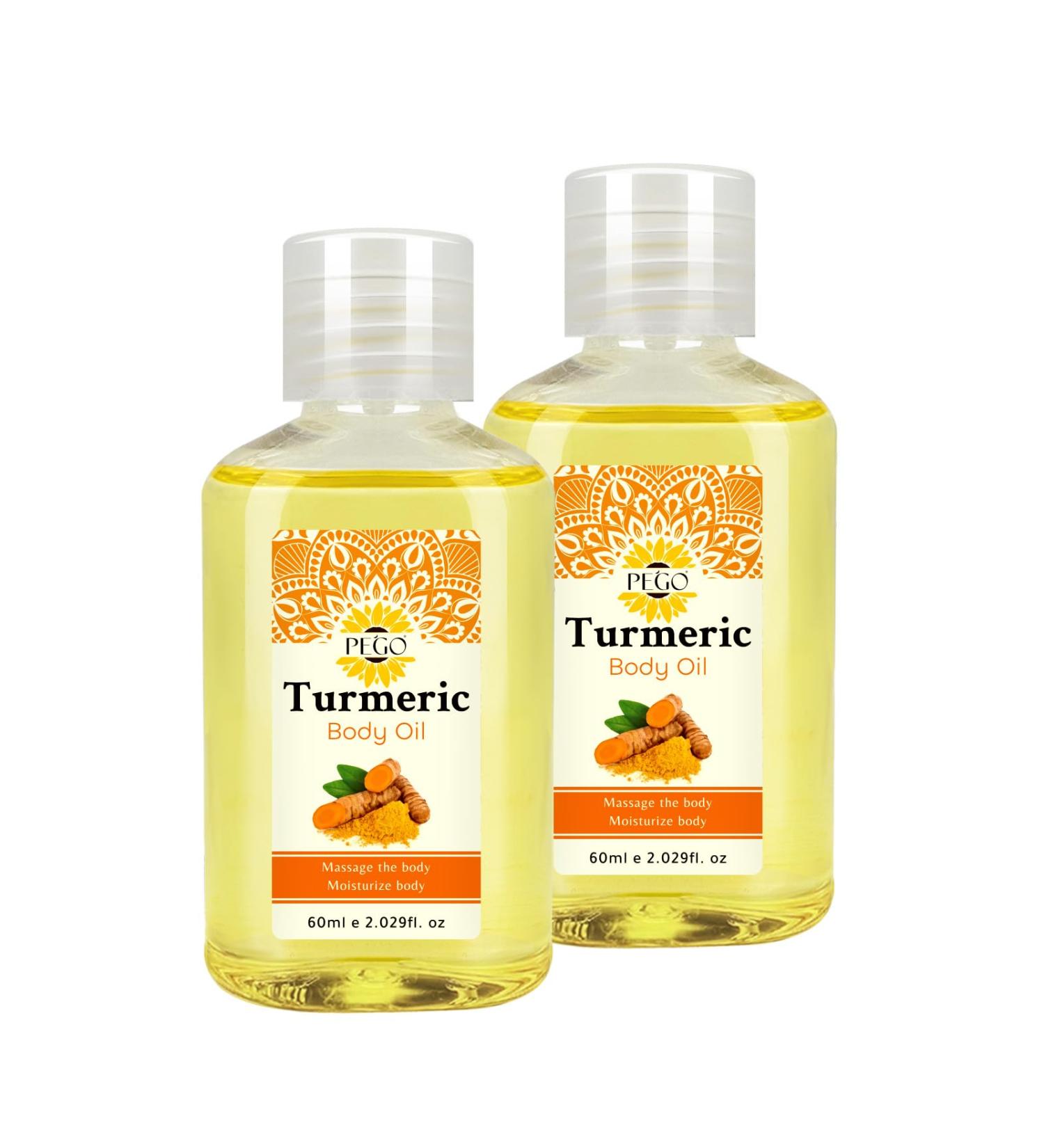 PEGO Turmeric Body Oil,Skin Moisturizer,Massage Oil,Moisturize Abdomen, Waist, arms & Legs,Firming Skin Oil 2.029 fl. oz (2Pack) 2.03 Fl Oz (Pack of 2) - Buy Online on GoSupps.com