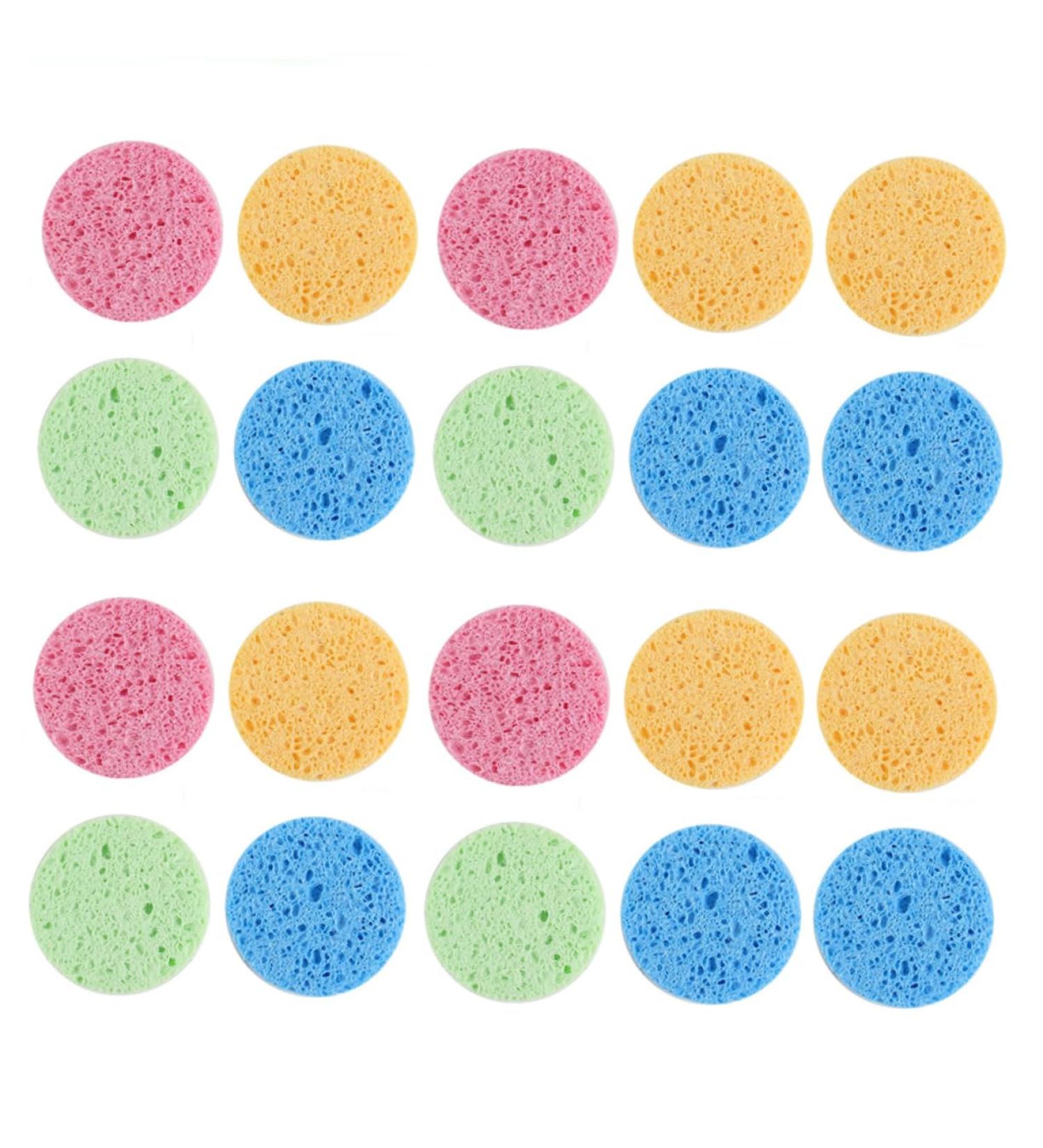 20pcs Wood Pulp Makeup Puff Set - Cleansing & Exfoliating Sponges for Face Care | International Shipping - Buy Online on GoSupps.com