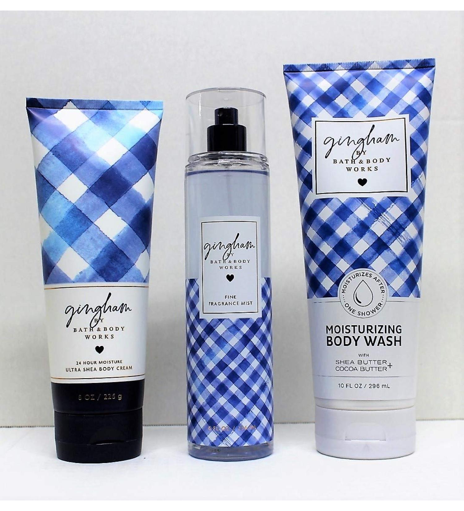 Gingham 3 pc Gift Set - Ultra Shea Body Cream Fine Fragrance Mist & Moisturizing Body Wash | International Shipping Available - Buy Online on GoSupps.com