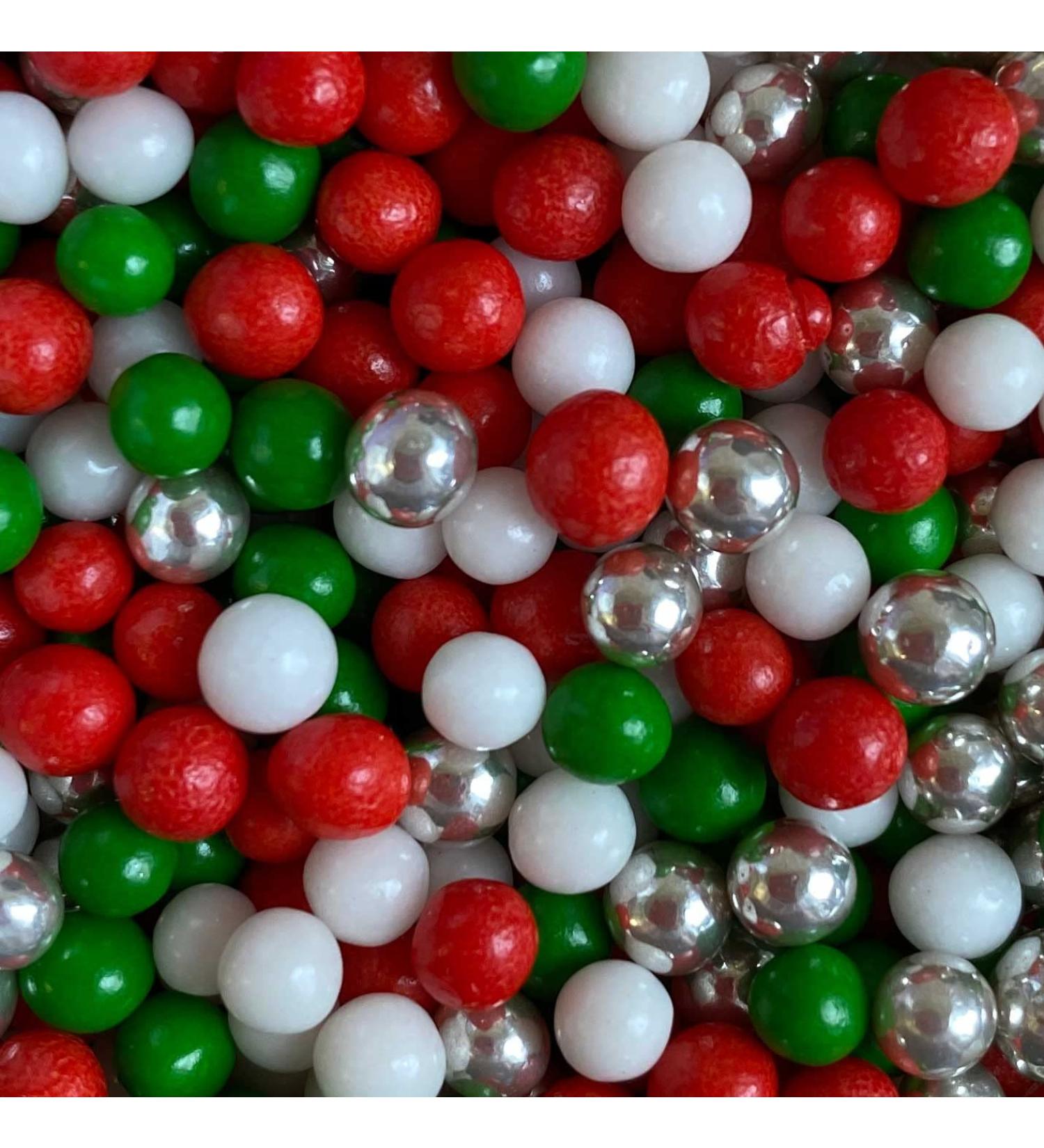 Christmas Twinkle 4mm Pearls Cake Topper Sprinkles - 30g Edible Sugar Decorations for Xmas Themed Party Cakes - Buy Online on GoSupps.com