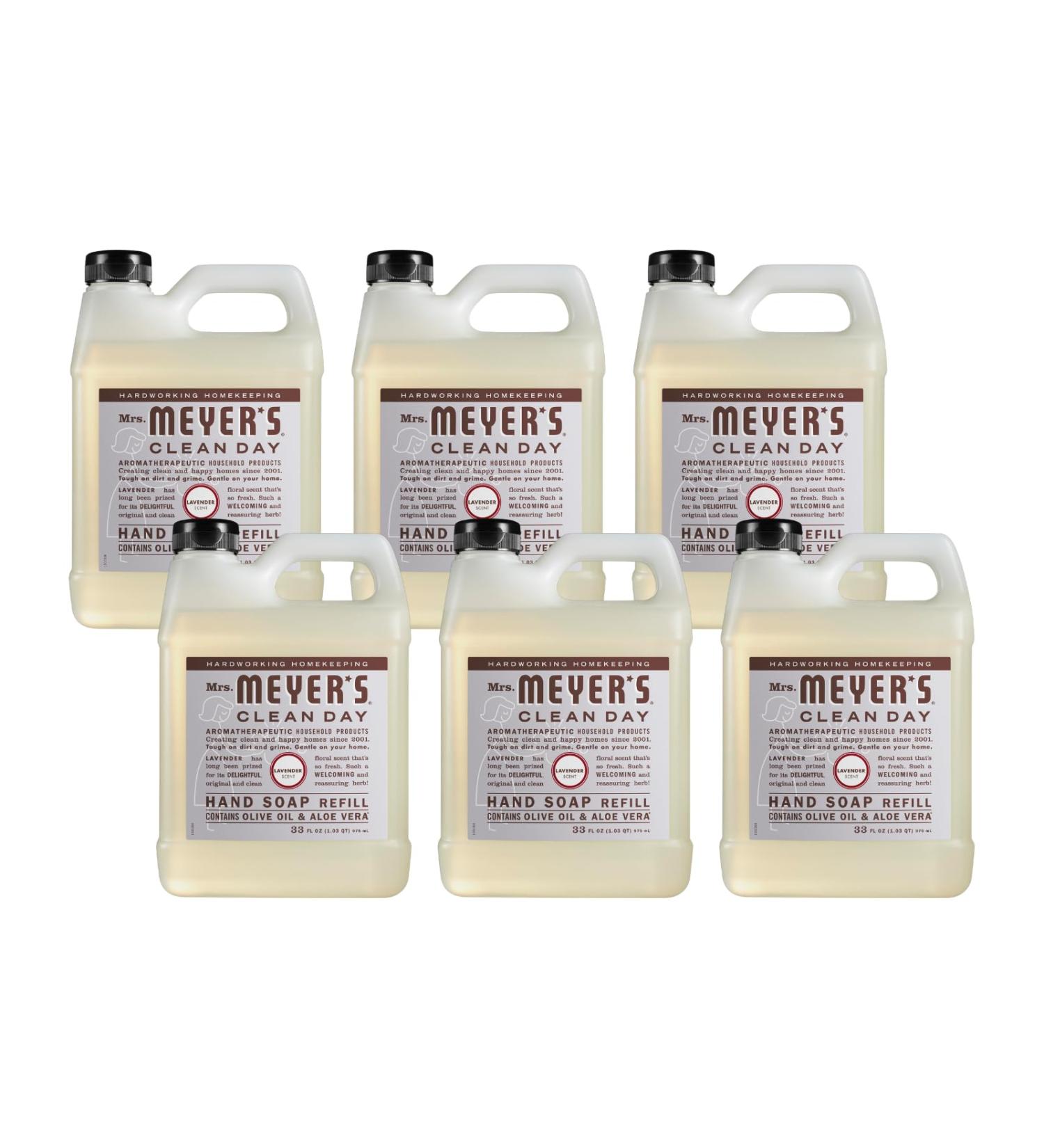 Mrs. MEYER'S Clean Day Liquid Hand Soap Refill Lavender 33 Fl Oz (Pack of 6) - Buy Online on GoSupps.com