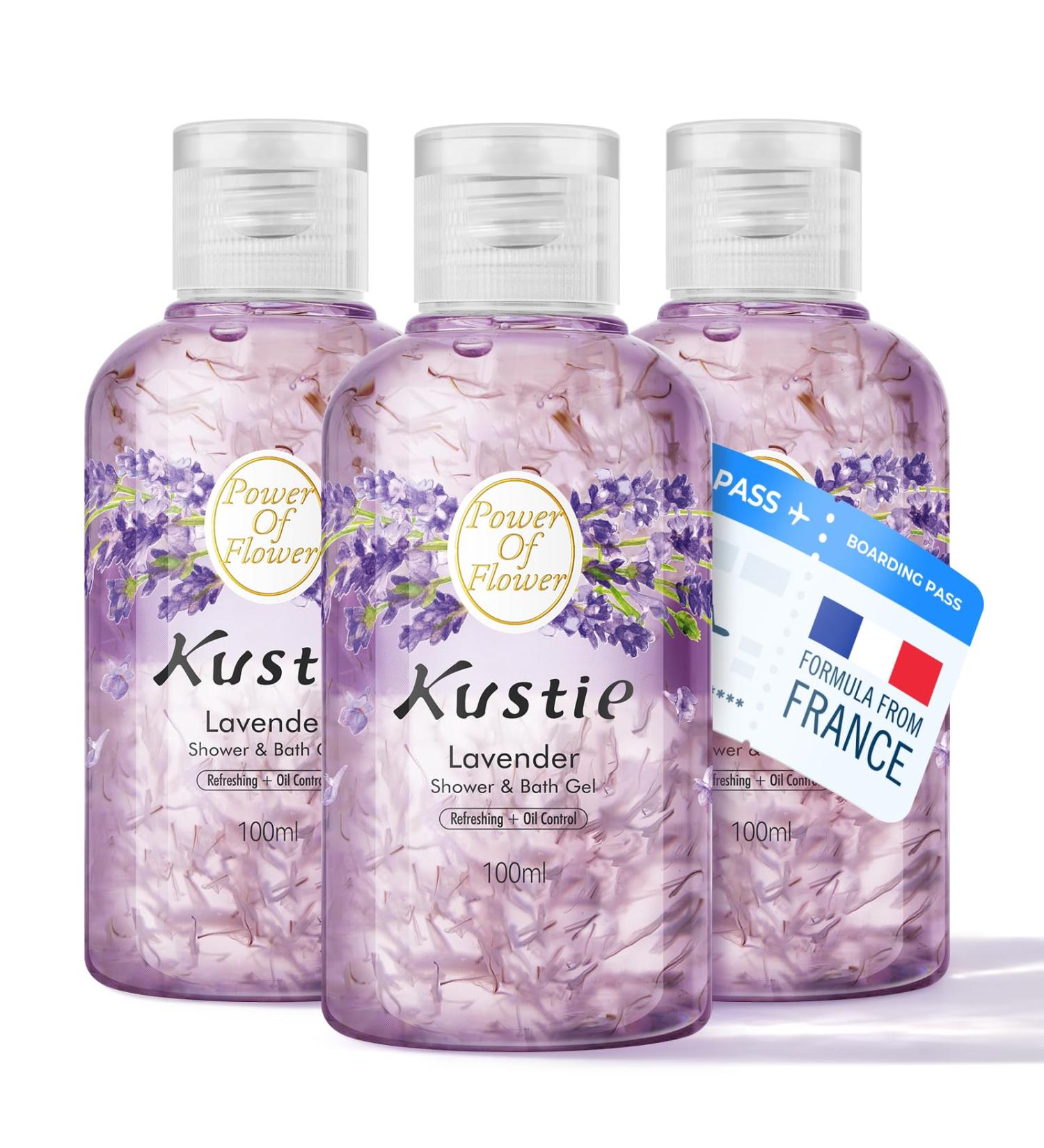 Kustie Sooth Lavender Travel Size Body Wash - Sample Perfume Shower Gel with Squalane & Hyaluronic to Acne, Antioxidant, Hydrate Skin Lavender & Tea Tree Oil Add Paraben, Phthalate Free 3.38 fl oz x 3 Gordes Eventide 3.38 F  - Buy Online on GoSupps.com