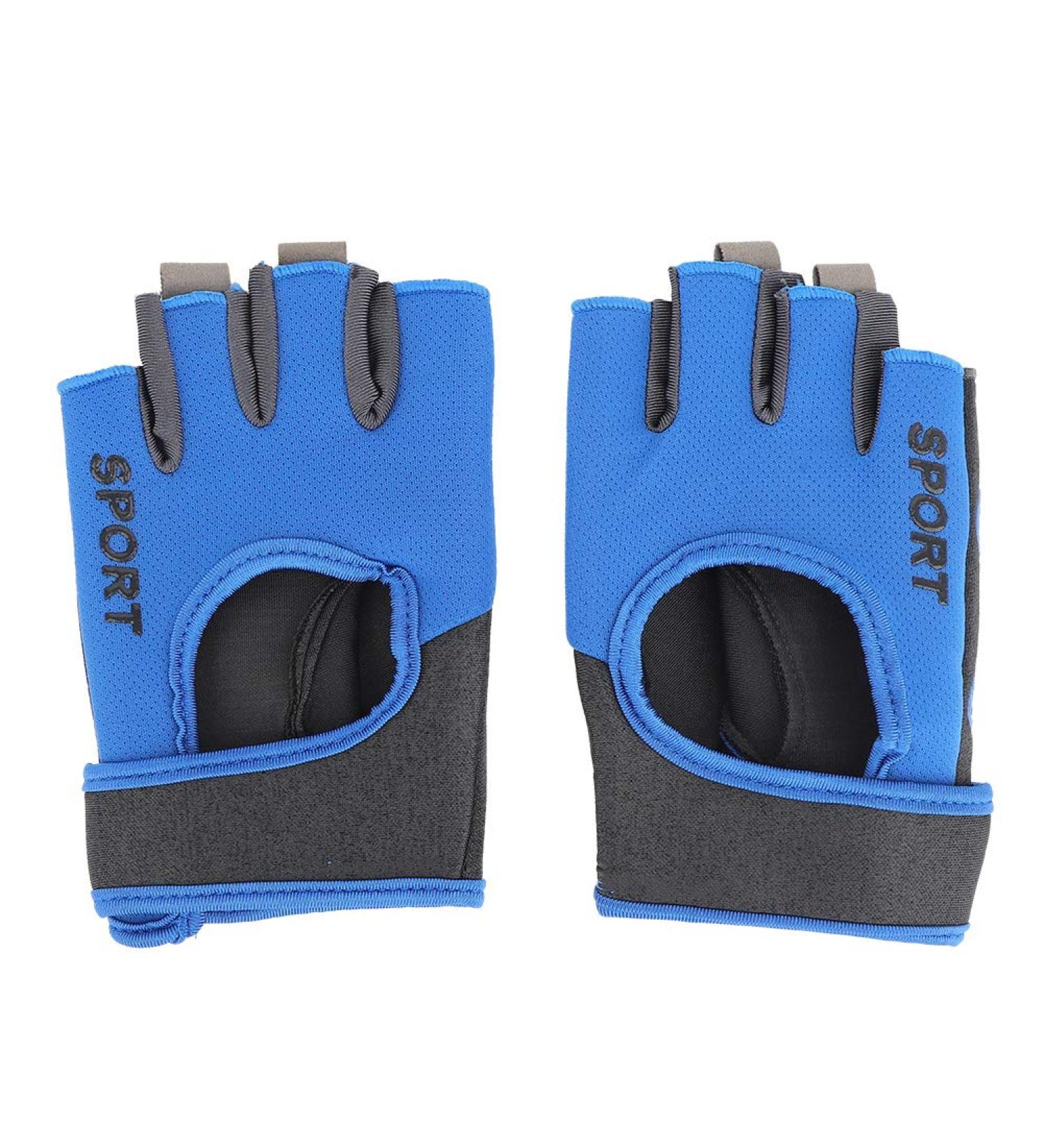 Breathable Blue Cycling Half-Finger Gloves for Men - Wear Resistant | Ideal for Cycling & Mountaineering (Size L) - Buy Online on GoSupps.com
