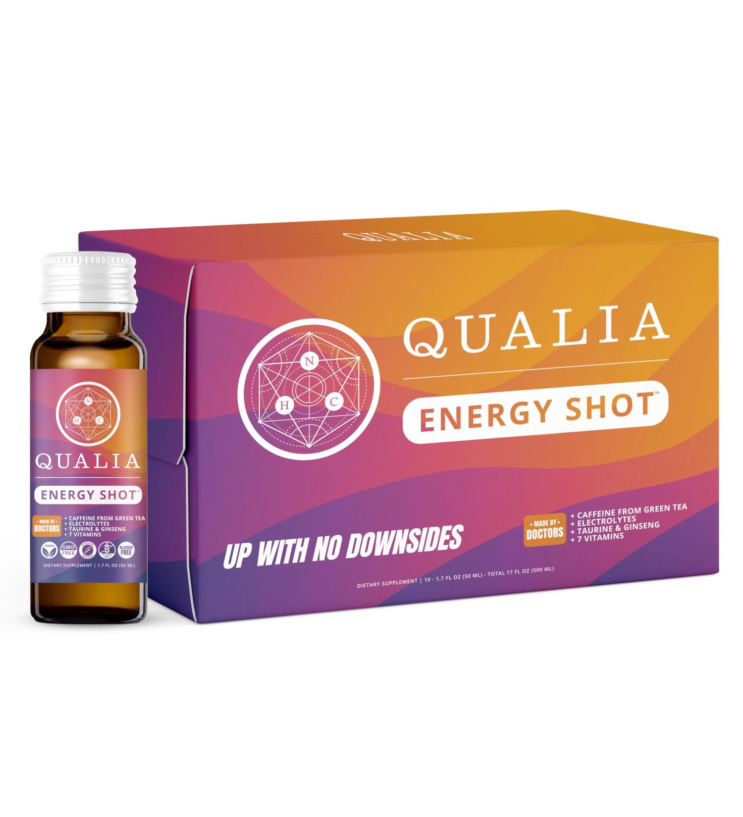 Qualia Energy Shot | Naturopathic Doctor-Formulated Energy Boost with Ginseng & B Vitamins | No Artificial Ingredients | Enhance Focus & Combat Brain Fog - Buy Online on GoSupps.com