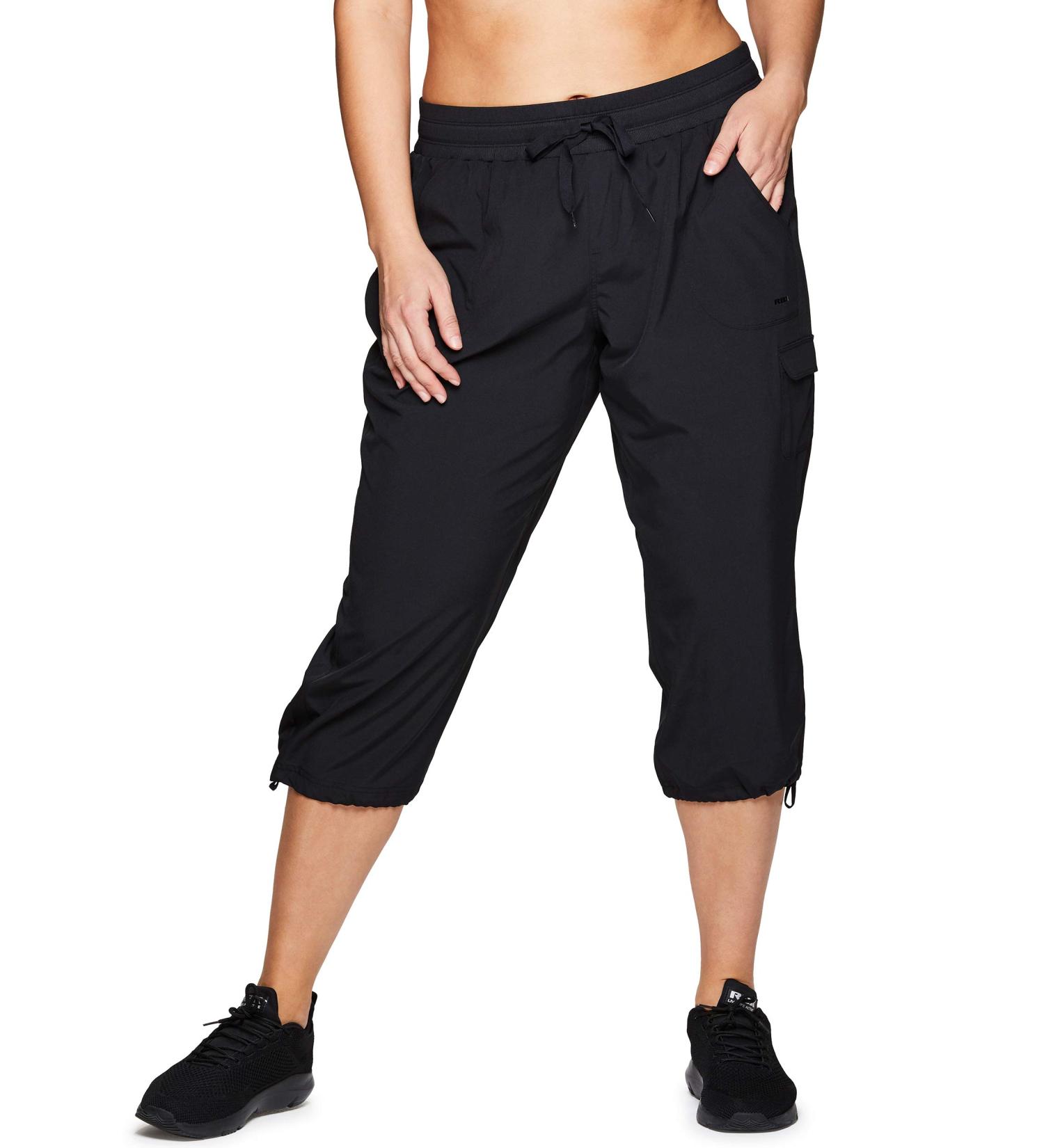 RBX Active Women's Plus Size Fashion Lightweight Cargo Capri Pant (Jet Black, 2X) - Buy Online on GoSupps.com