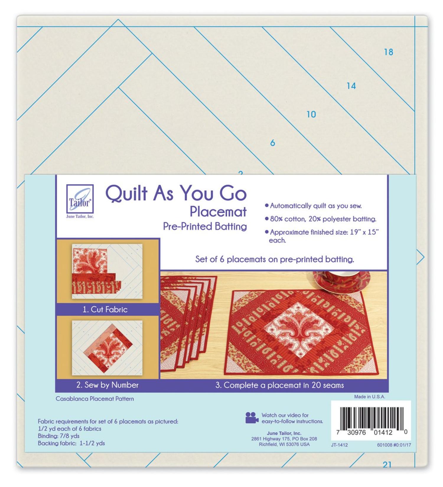 June Tailor Quilt As You Go Casablanca Placemats Patterns - Set of 6 - Buy Online on GoSupps.com