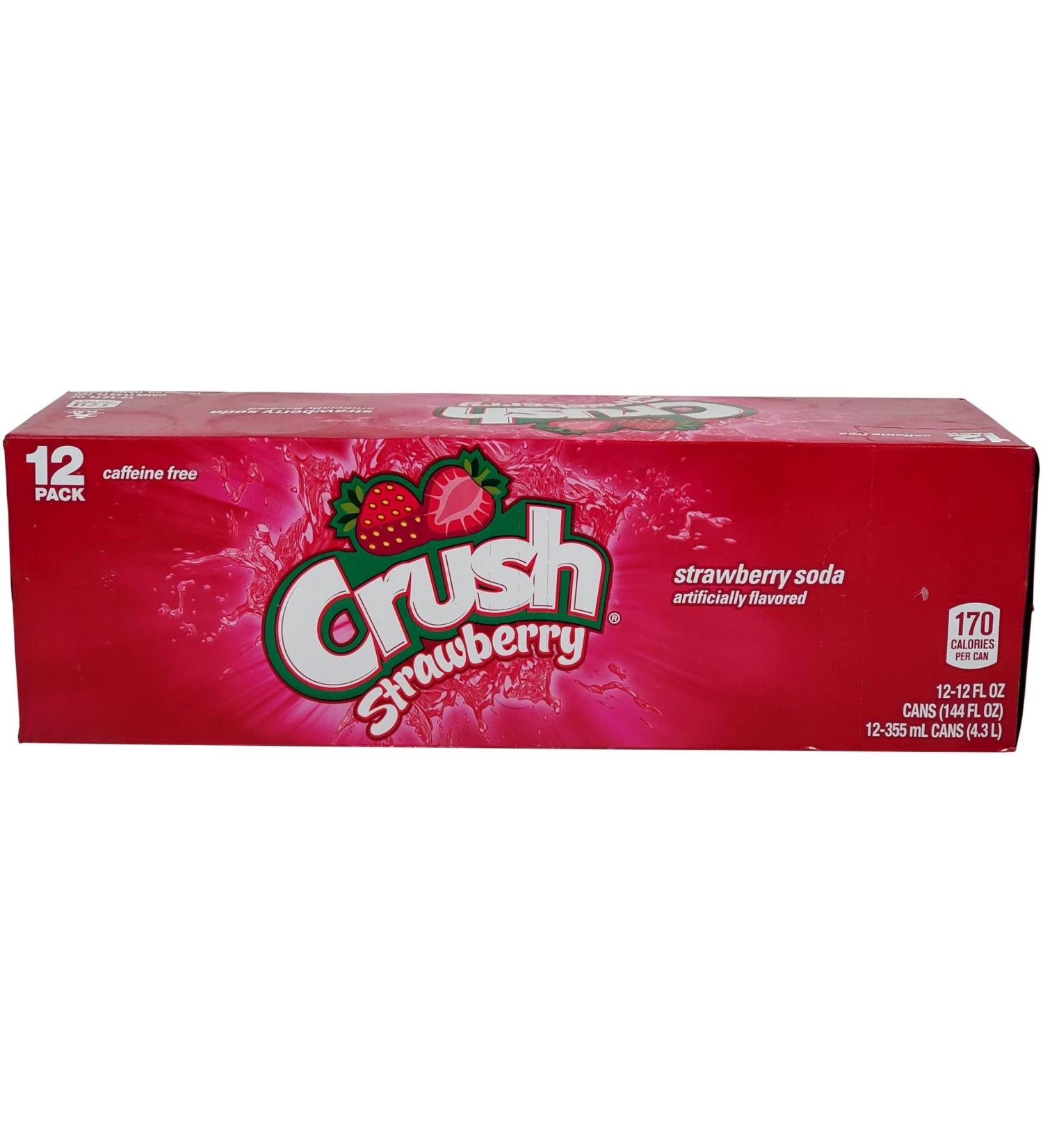 Crush Strawberry Soda Cans 355ml Pack of 12