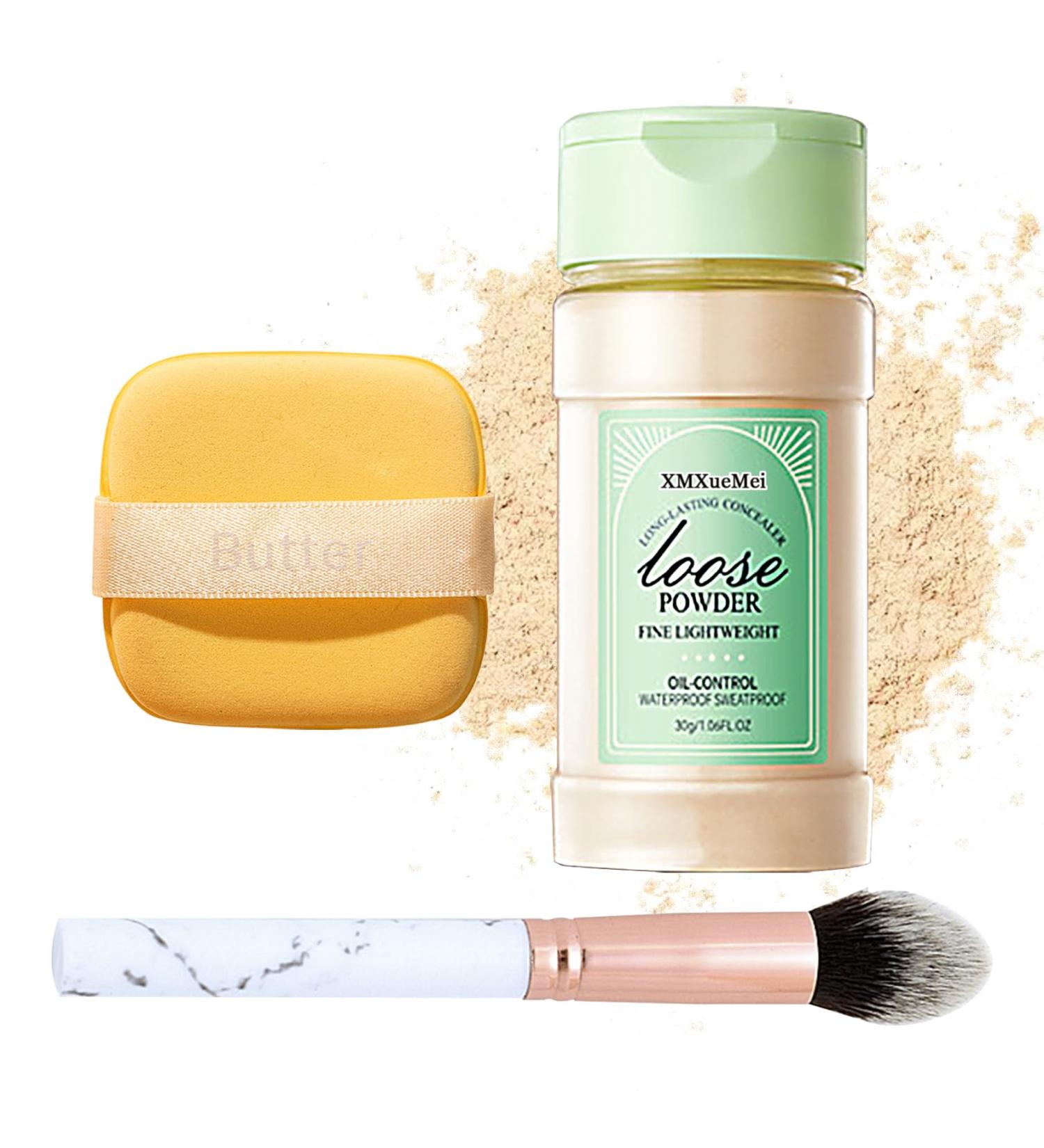 Lightweight Waterproof Translucent Setting Powder | Long-Lasting Matte Finish with Brush & Puff - Natural Color for All Skin Types - Buy Online on GoSupps.com
