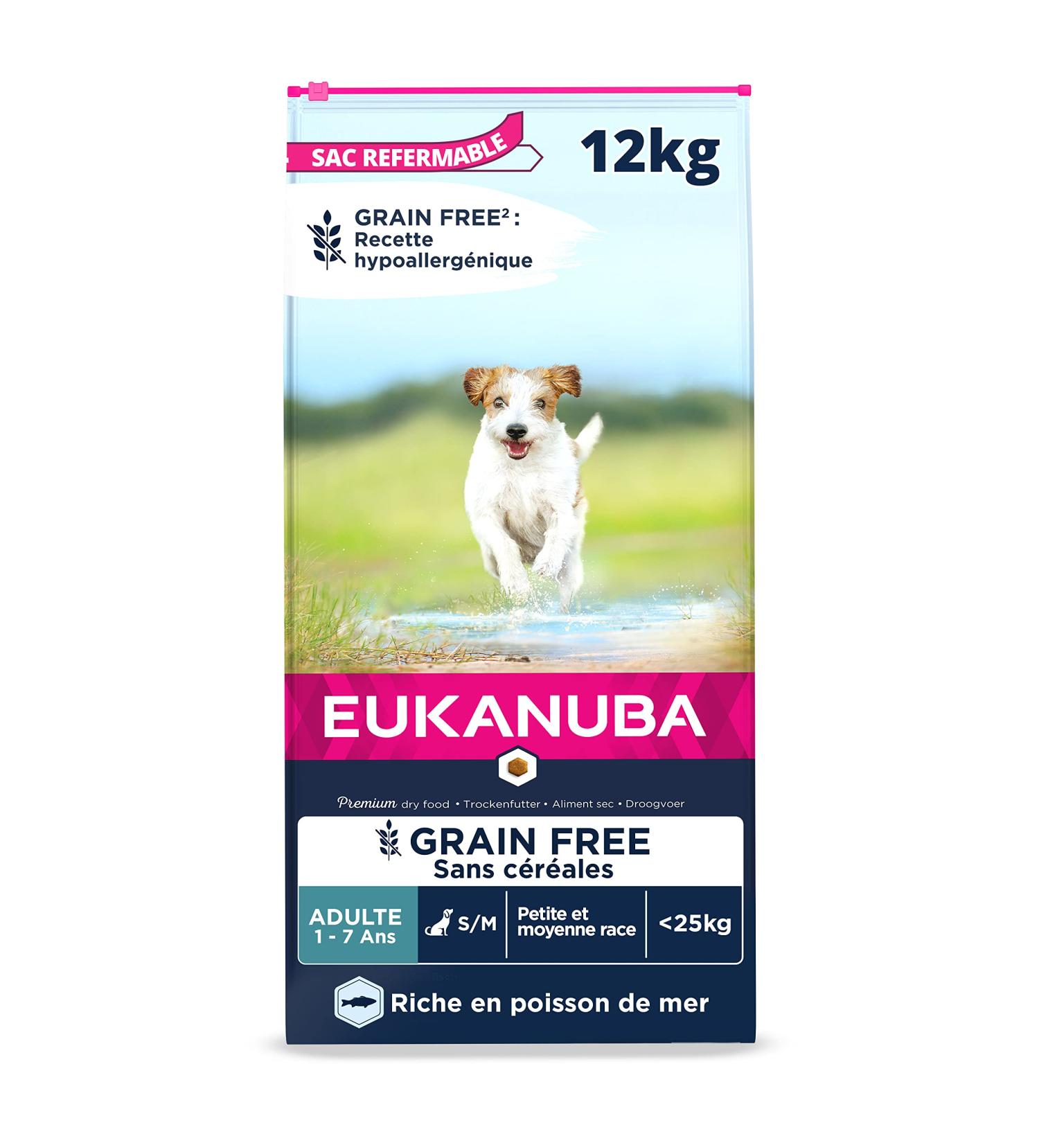 EUKANUBA Grain Free Dog Food Adult Small and Medium Breeds Rich in Fish 12kg - Buy Online on GoSupps.com