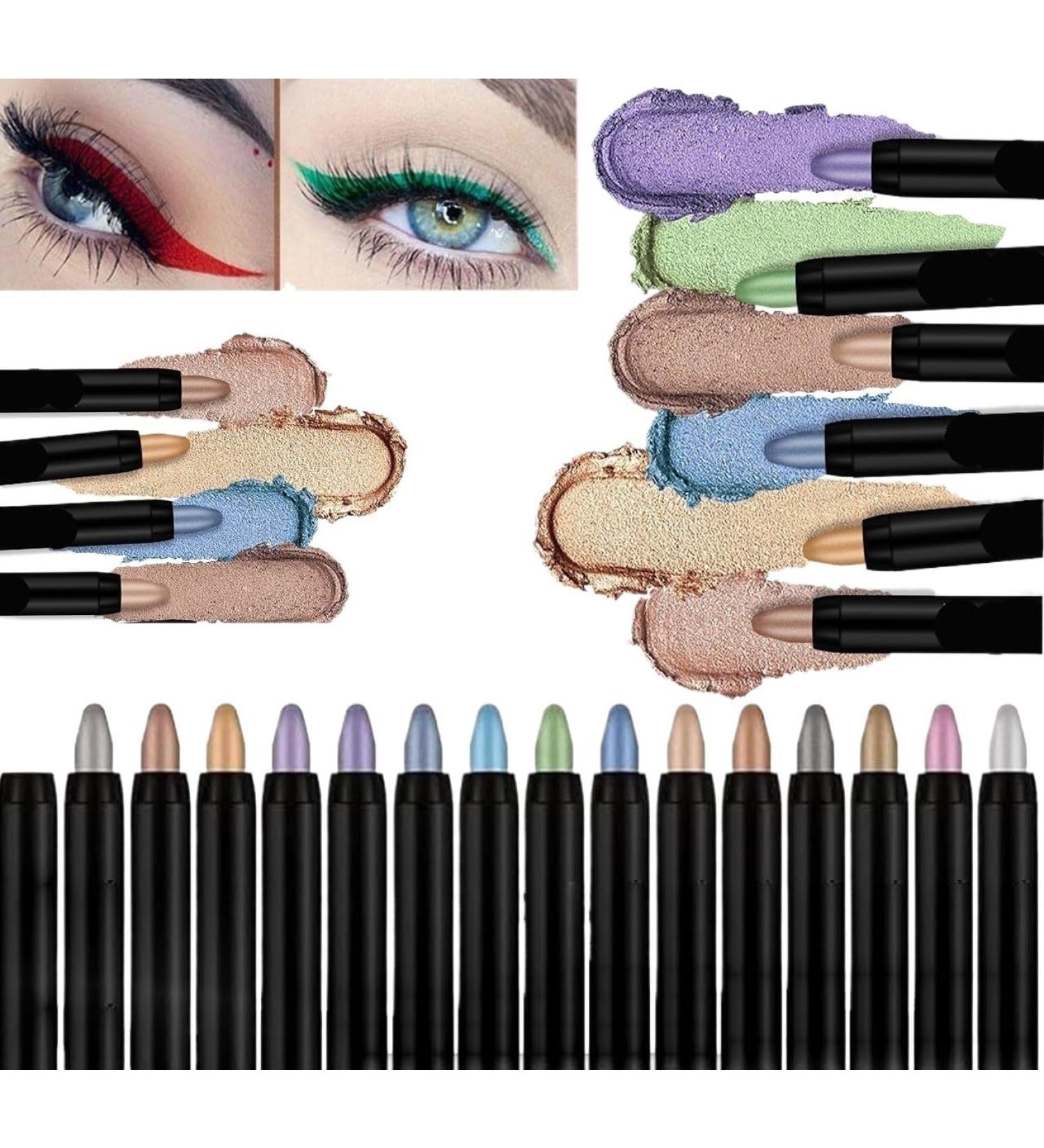 16PCS eyeshadow shimmer sticks 2024 new waterproof eyeshadow shimmer sticks pearl eyeshadow pen waterproof glitter eyeshadow eyeliner - Buy Online on GoSupps.com