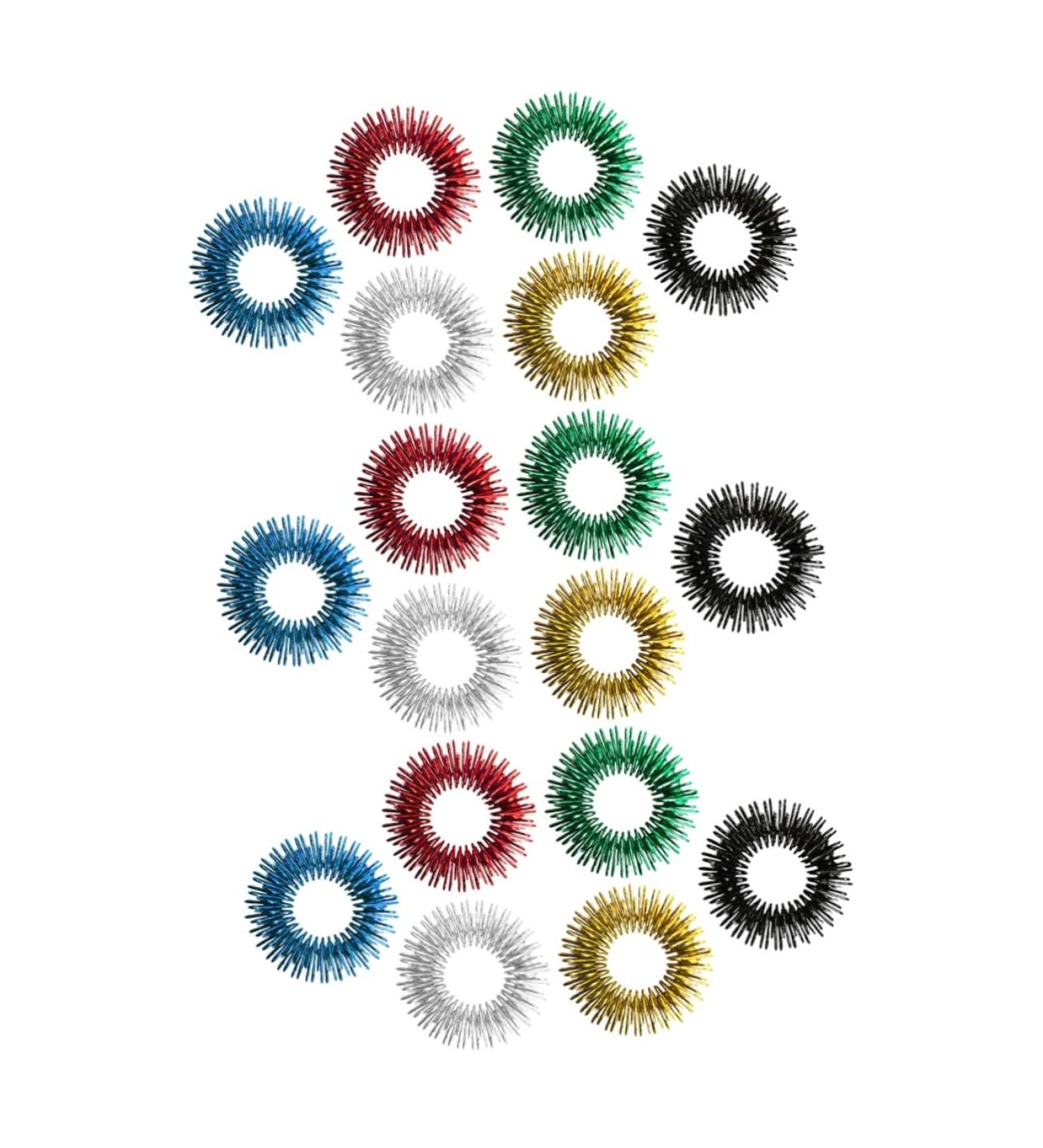 TOVINANNA 18 STK Acupressure Ring Set | Spiky Finger Rings for Stress Relief & Massage | Decompression Toys for Kids & Adults - Buy Online on GoSupps.com