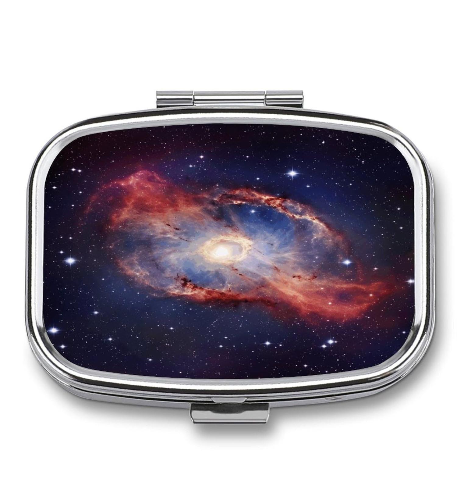 Shop Milky Way Galaxy Pill Organizer - Decorative 2 Compartment Portable Pill Box for Pocket & Purse | International Shipping Available - Buy Online on GoSupps.com