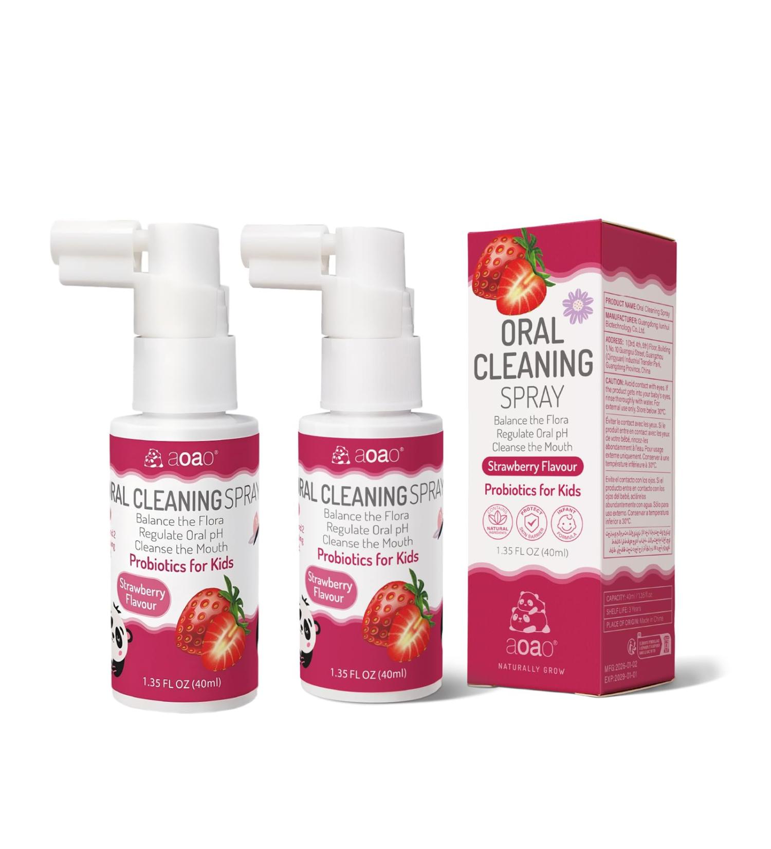 Kids Oral Spray Toddler Toothpaste Helper for Cavity Prevention and Fresh Breath Children Anticavity with Fluoride Free for Newborn to Preschoolers Kid's Mouth Spray (Strawberry+2P) - Buy Online on GoSupps.com