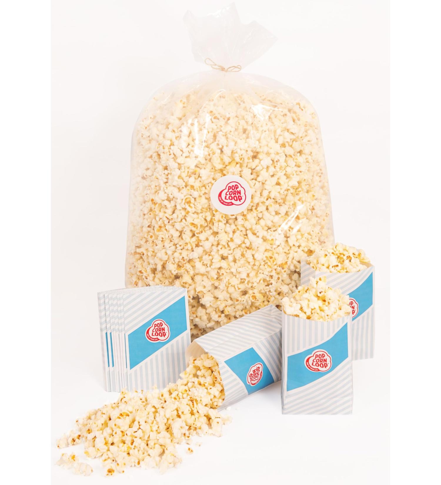 Popcornloop Popcorn Sack Salzig - 40 Ready-to-Use Free Popcorn Bags for Events Parties & Festivals - Perfect Snack for Every Occasion - Buy Online on GoSupps.com