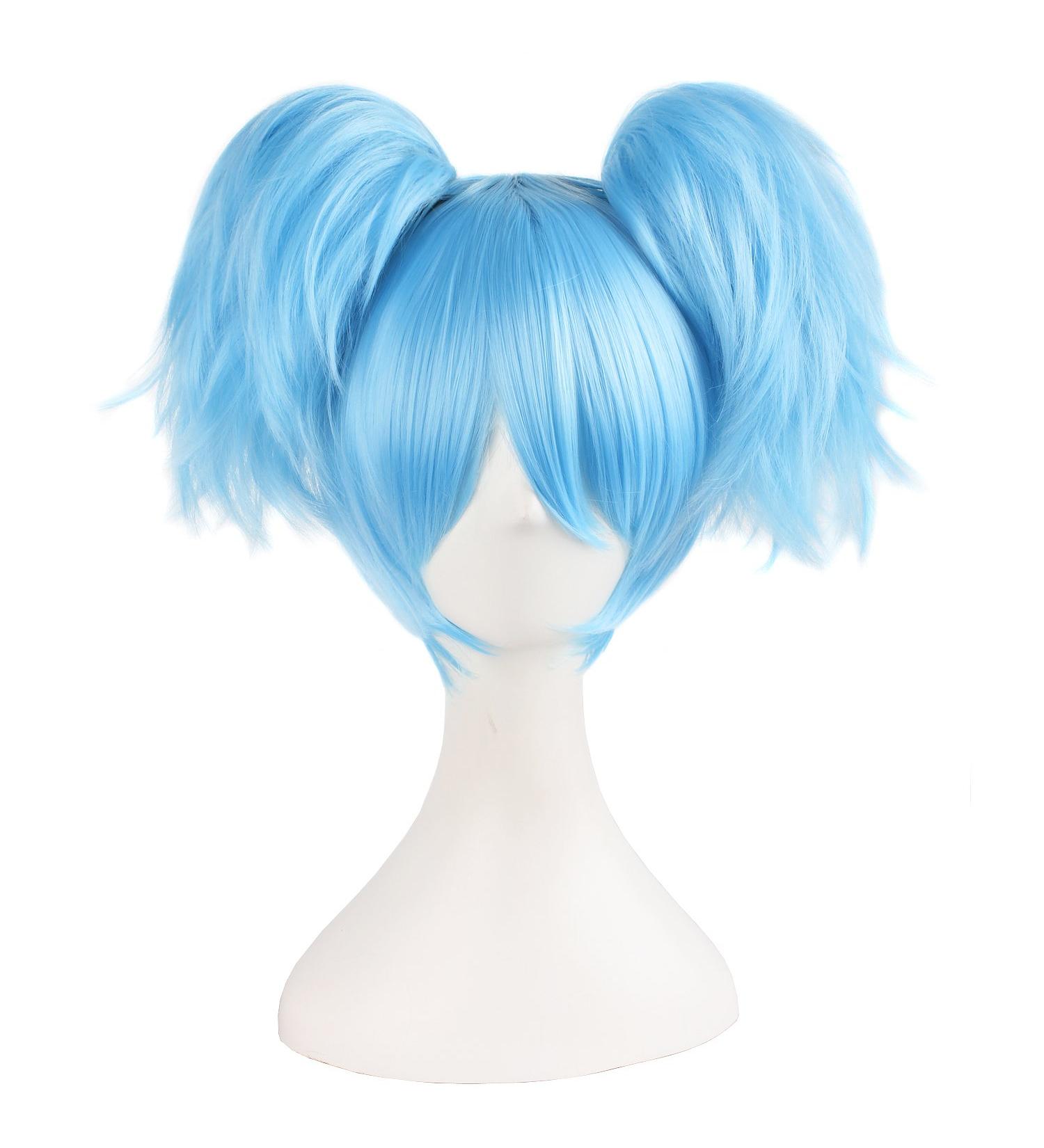 MapofBeauty 12/30cm Short Straight Men's Braids Wig - Azure Blue | International Shipping Available - Buy Online on GoSupps.com