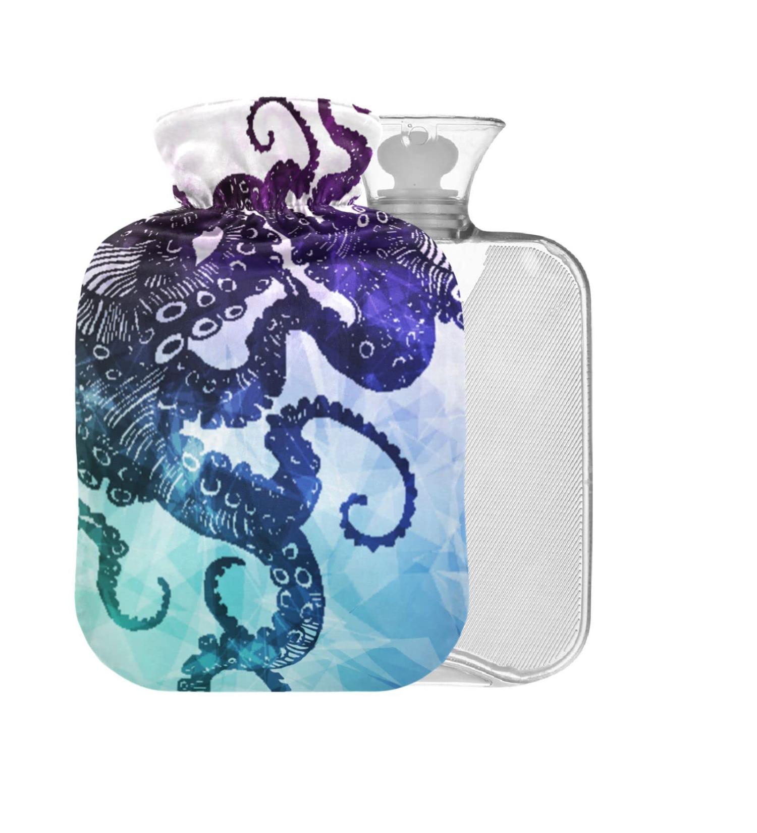 Octopus Hot Water Bottle 2L - BPA-Free with Cover for Pain Relief Ideal for Bed Hands & Feet - Buy Online on GoSupps.com