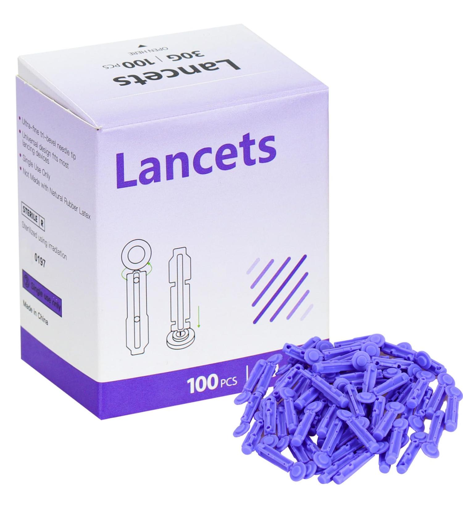 Lancets for Blood Test 30 Gauge Blood Sugar Lancets 100 Count Disposable Twist Top Lancets Sterile Diabetic Lancets for Glucose - Buy Online on GoSupps.com