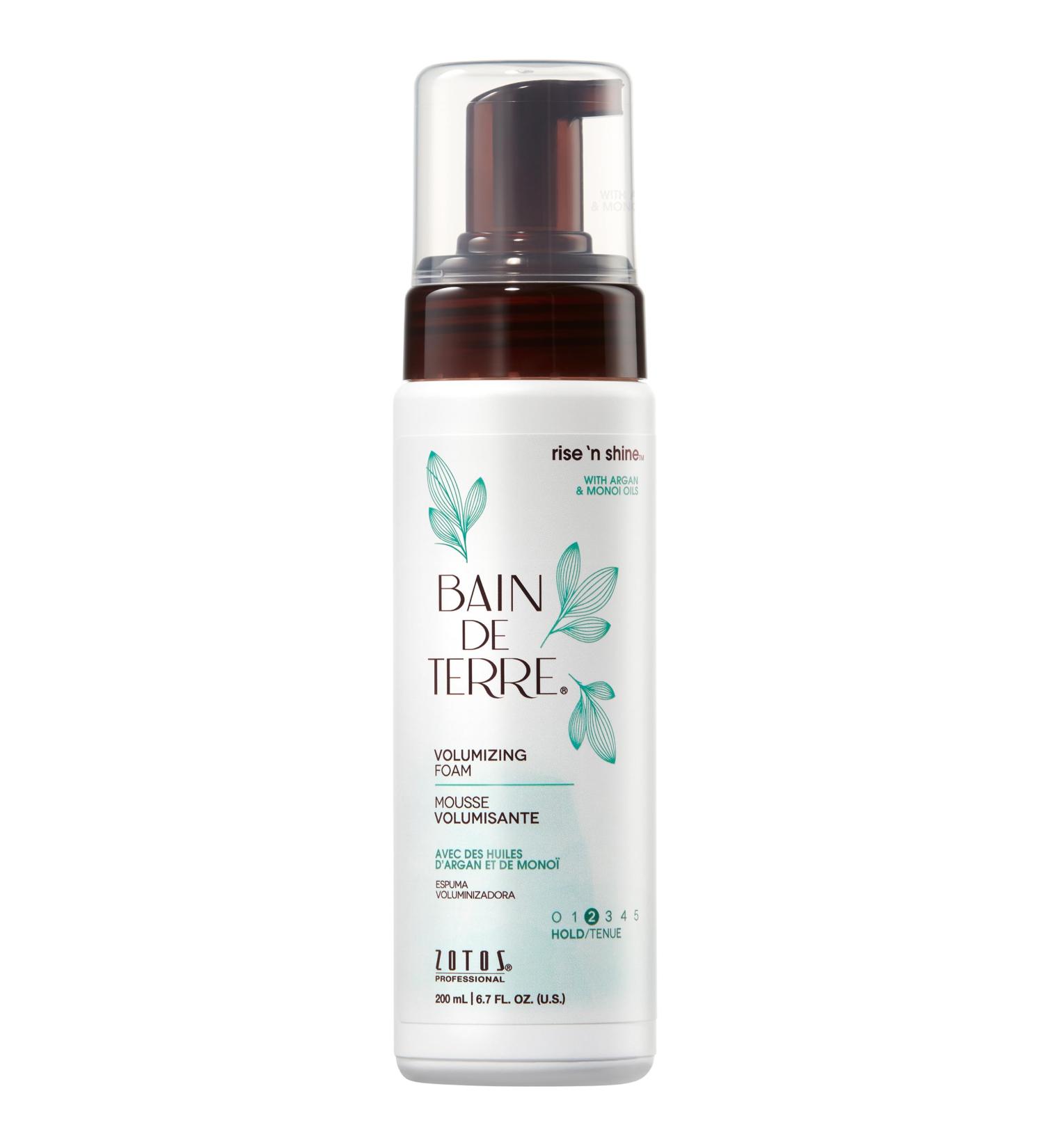 Bain de Terre Rise N' Shine Volumizing Foam Lightweight Medium Hold & Volume with Argan & Monoi Oils Paraben-Free Color-Safe Vegan 6.7 Fl Oz - Buy Online on GoSupps.com