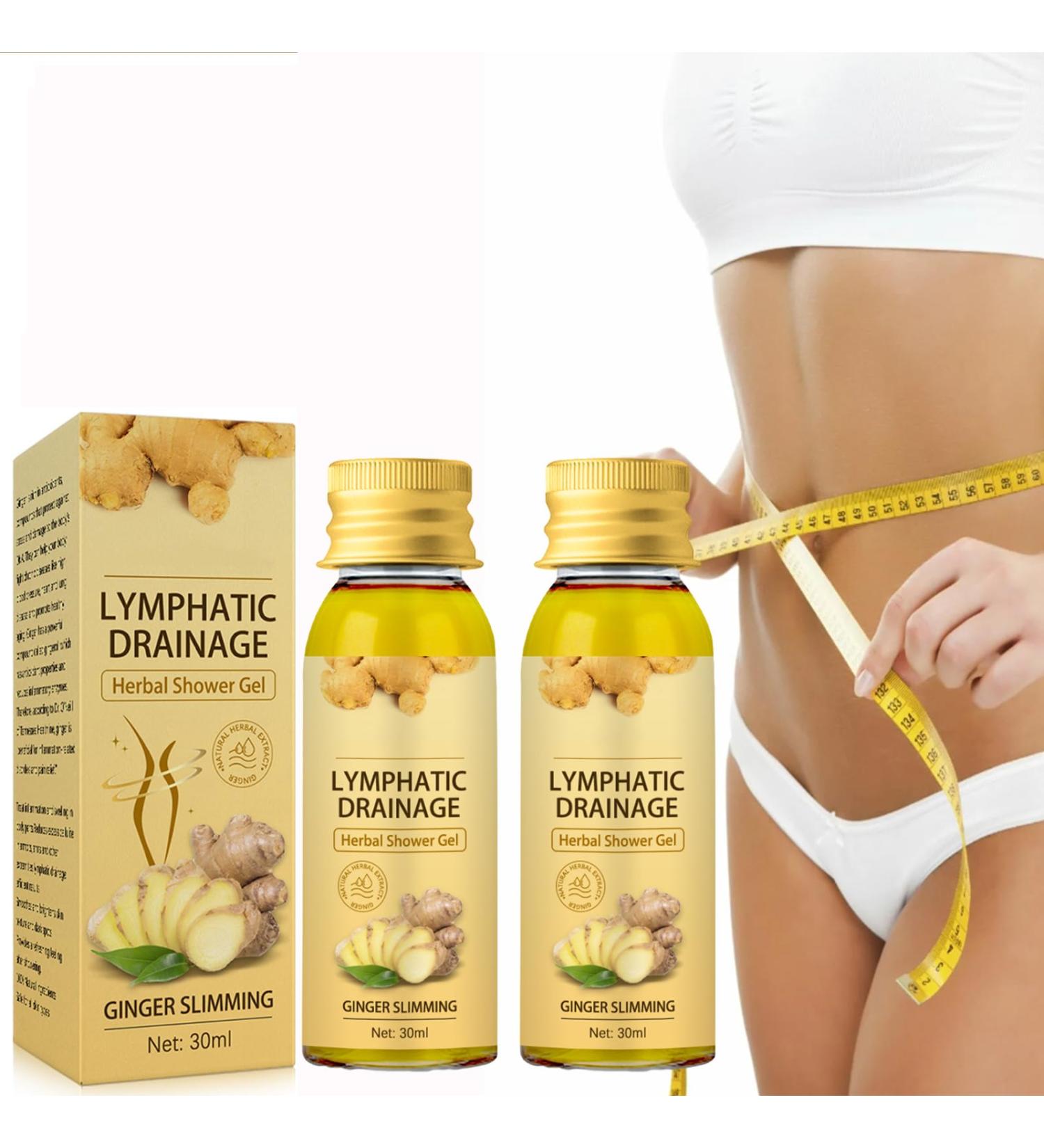 2 pieces ginger shower gel shower gel lymph drainage shower gel mini fat burner shower gel ginger body slimming shower gel skin tightening smoothing fat burning drainage body wash - Buy Online on GoSupps.com