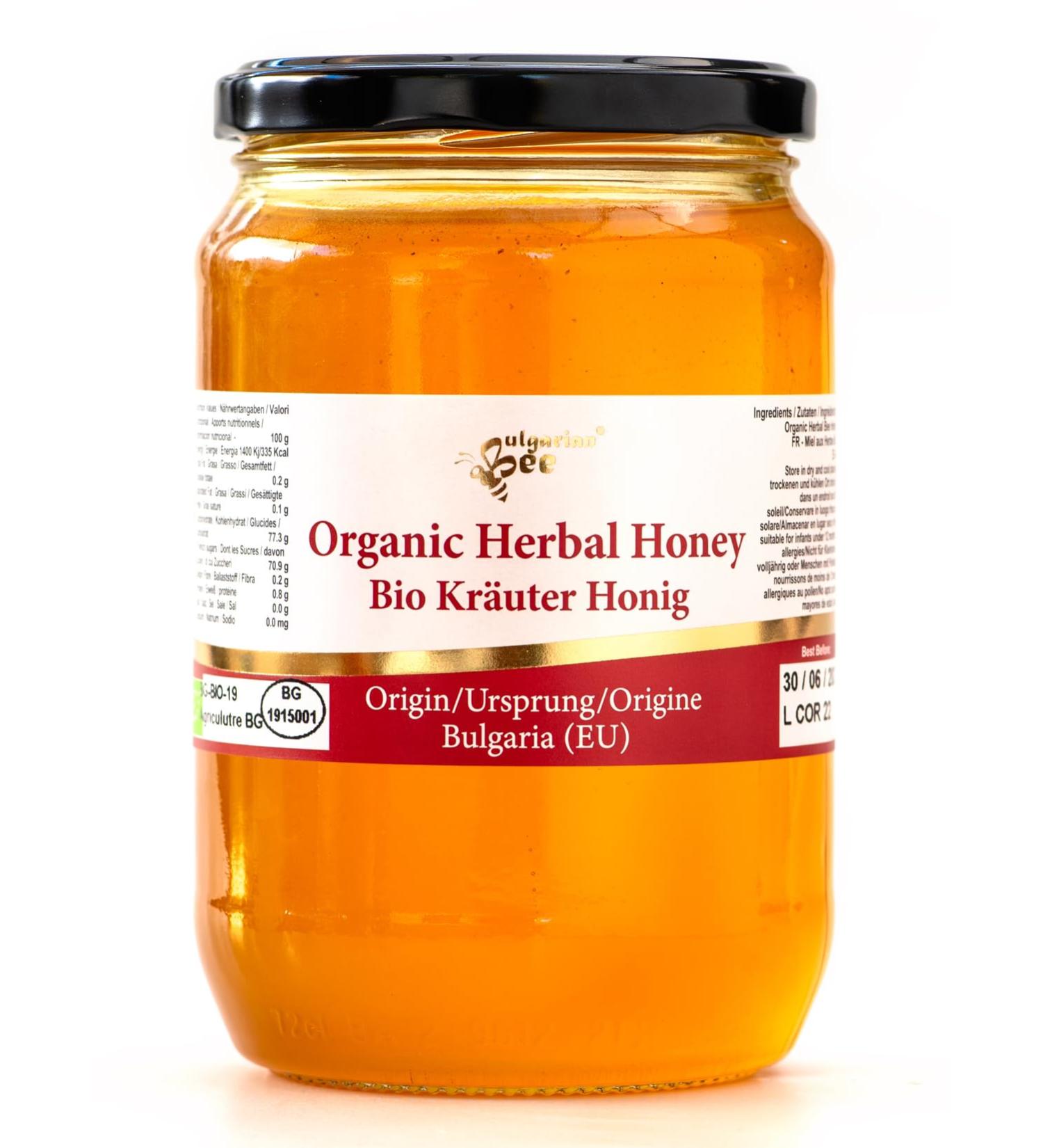 900 g Organic Raw Herbal Bee Honey wild herb meadows - Buy Online on GoSupps.com