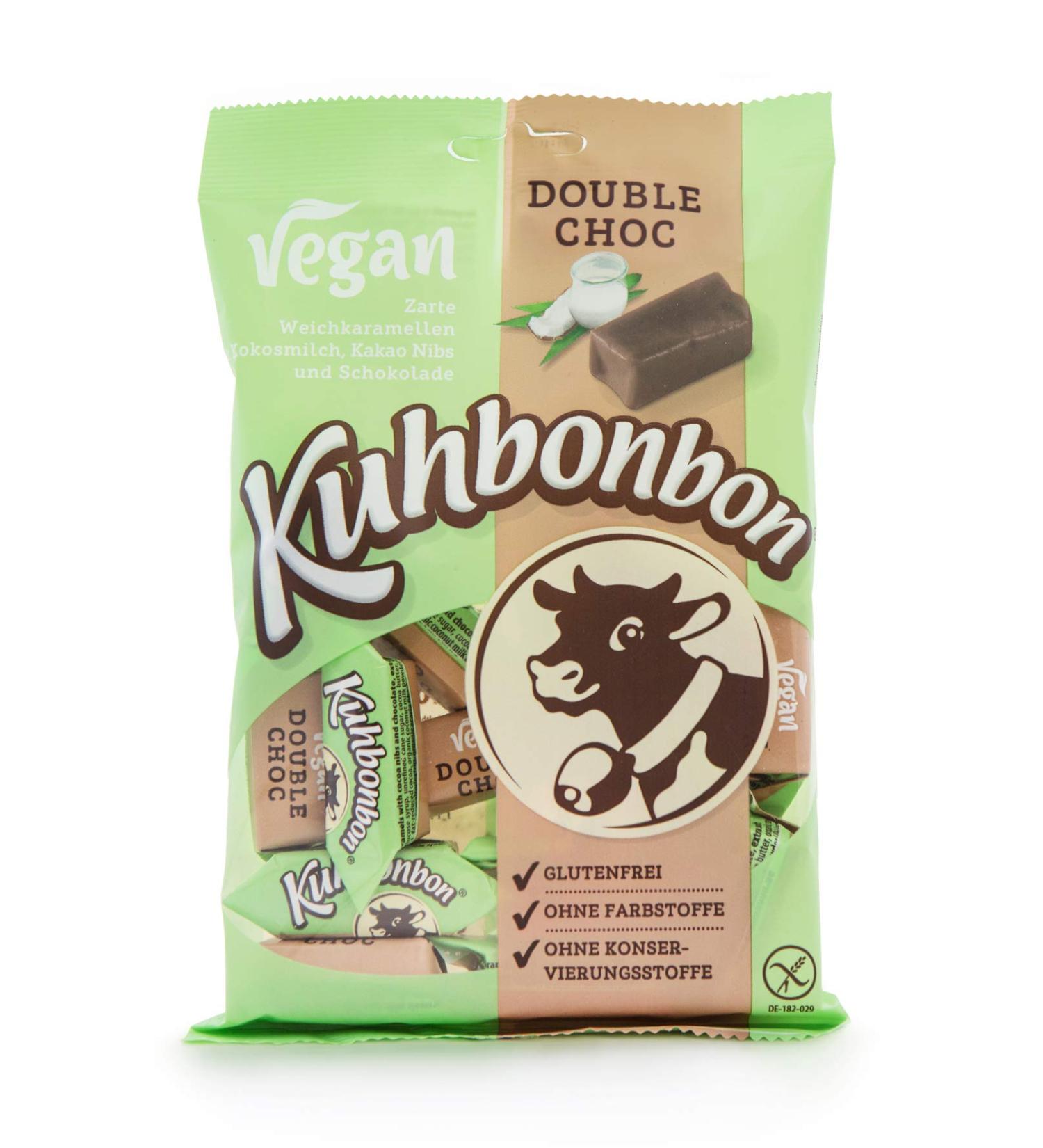 Vegan soft Caramels with Cocoa Nibs and Chocolate - Cow Candy Vegan Double Choc 165g / Germany