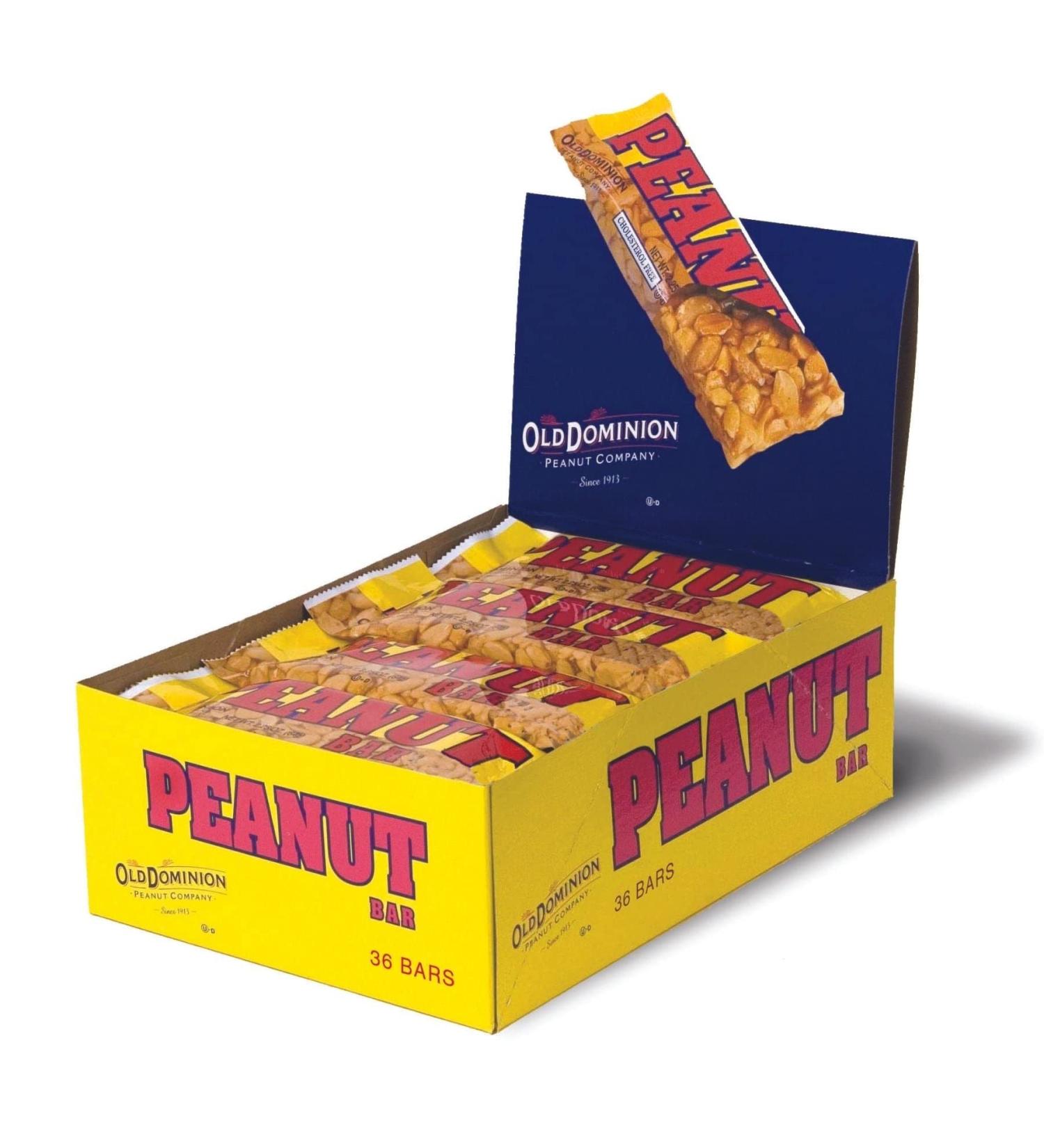 Old Dominion Peanut Block Bar, 1.65 Ounce - 36 Count Display Box, 36 Count (Pack of 1)