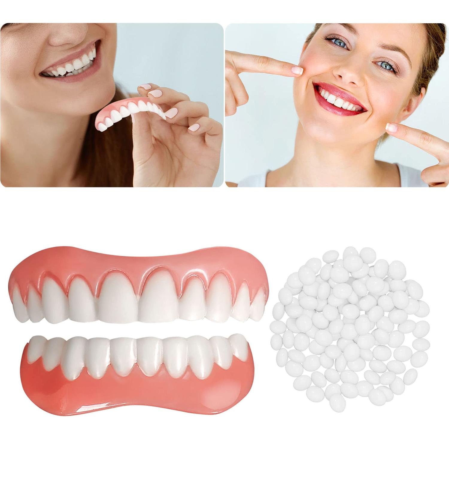 Fake Teeth & Cosmetic Denture Set - Comfort Upper & Lower Jaw, Boost Your Smile! - Buy Online on GoSupps.com