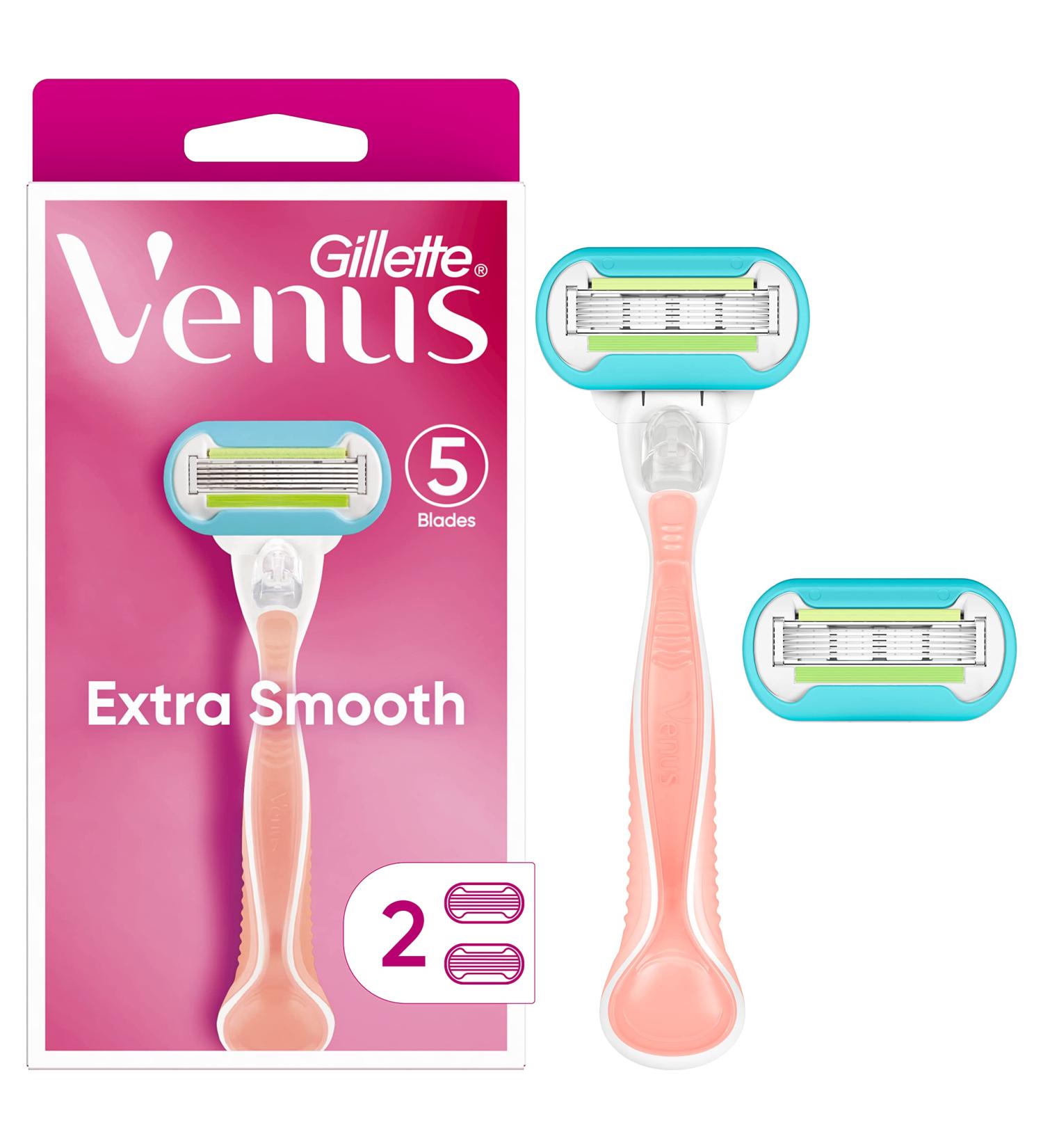 Gillette Venus Extra Smooth Pink Women's Razor Handle + 2 Refills - Pink - Buy Online on GoSupps.com