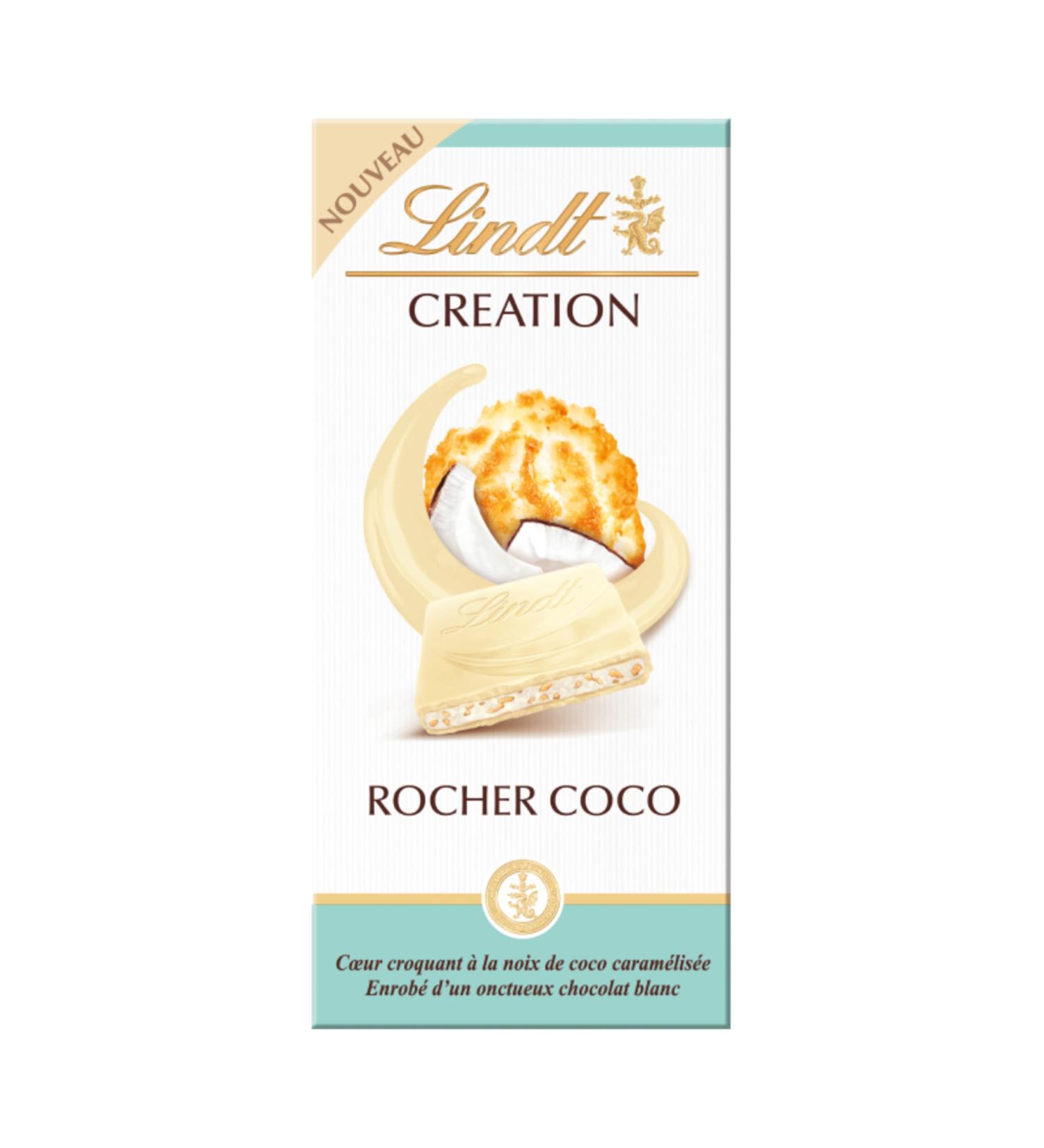 Lindt - Tablette CR ATION Blanc Rocher Coco - Chocolat Blanc 145g Rocher Coco 145g - Buy Online on GoSupps.com