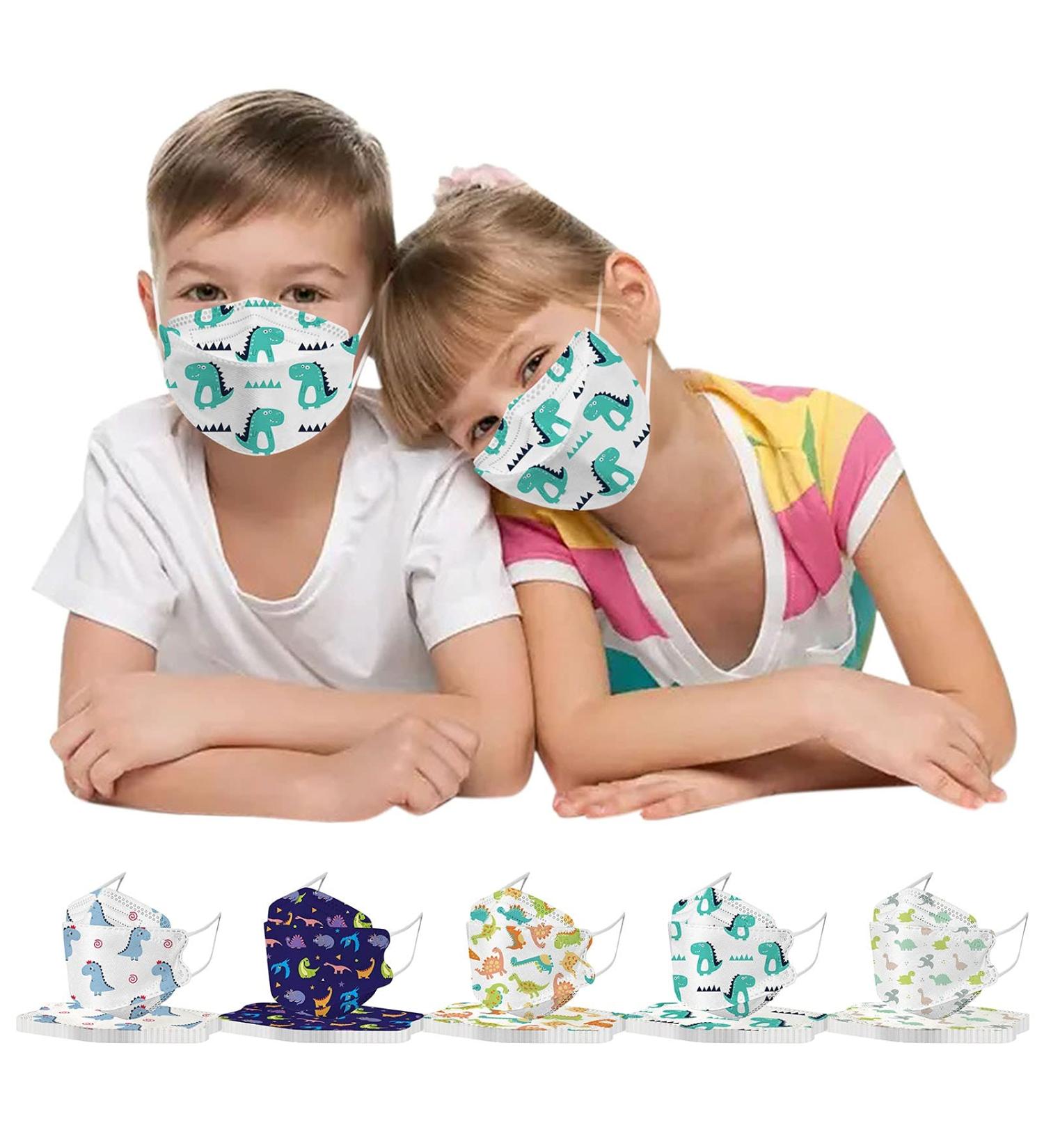Amdole 50-Pack 4-Layer Children's Fish-Shaped Masks - Breathable Odorless 3D Mouth Protection for Young Girls - Buy Online on GoSupps.com
