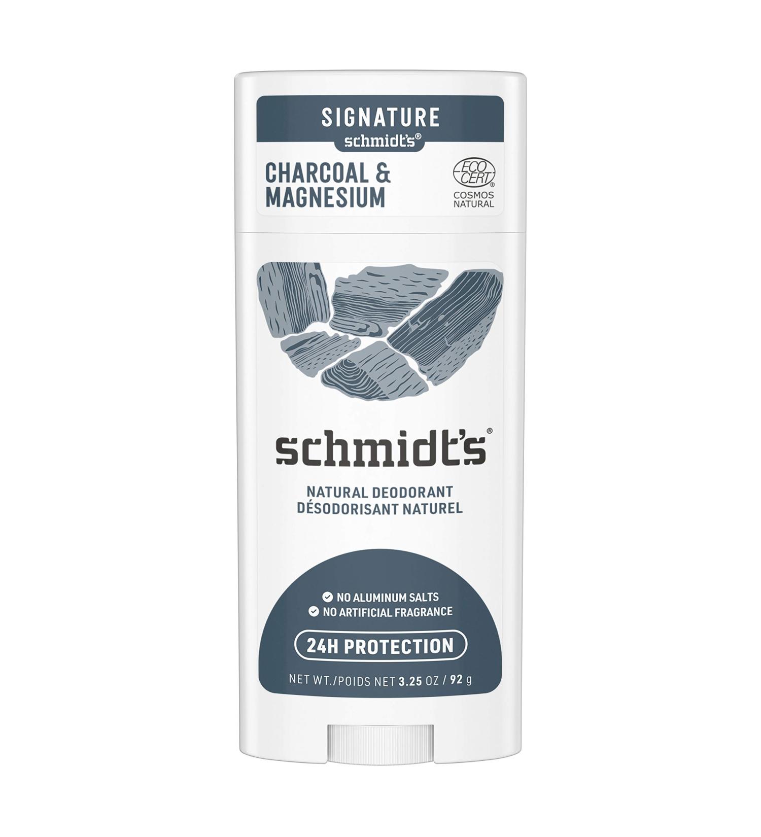 Schmidt's Naturals Charcoal + Magnesium Deodorant - 3.25 oz | Natural & Aluminum-Free - Buy Online on GoSupps.com