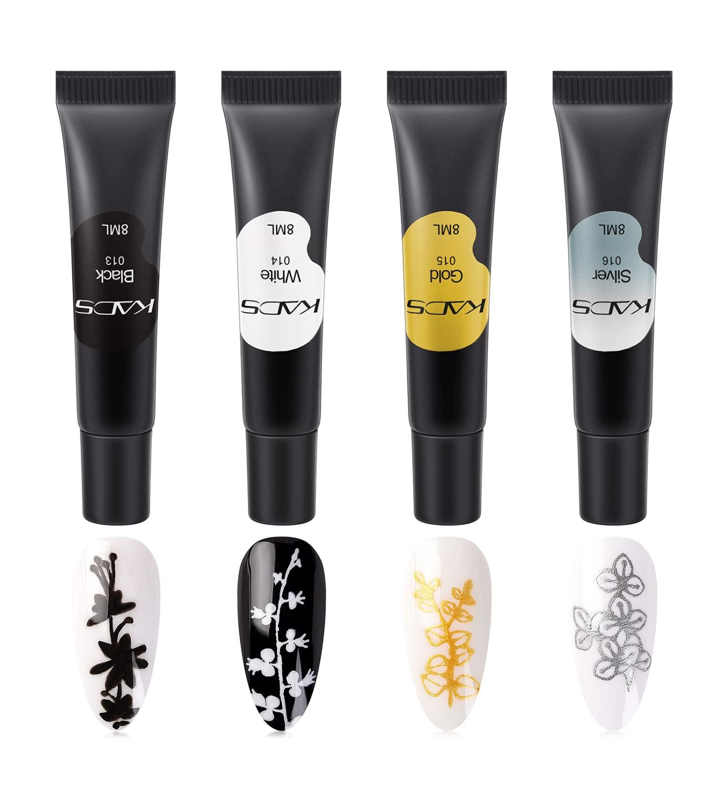 KADS Nail Stamping Gel Polish Set 2 - 4 Colors 8ML UV LED Gel for Stamping Plates - Buy Online on GoSupps.com
