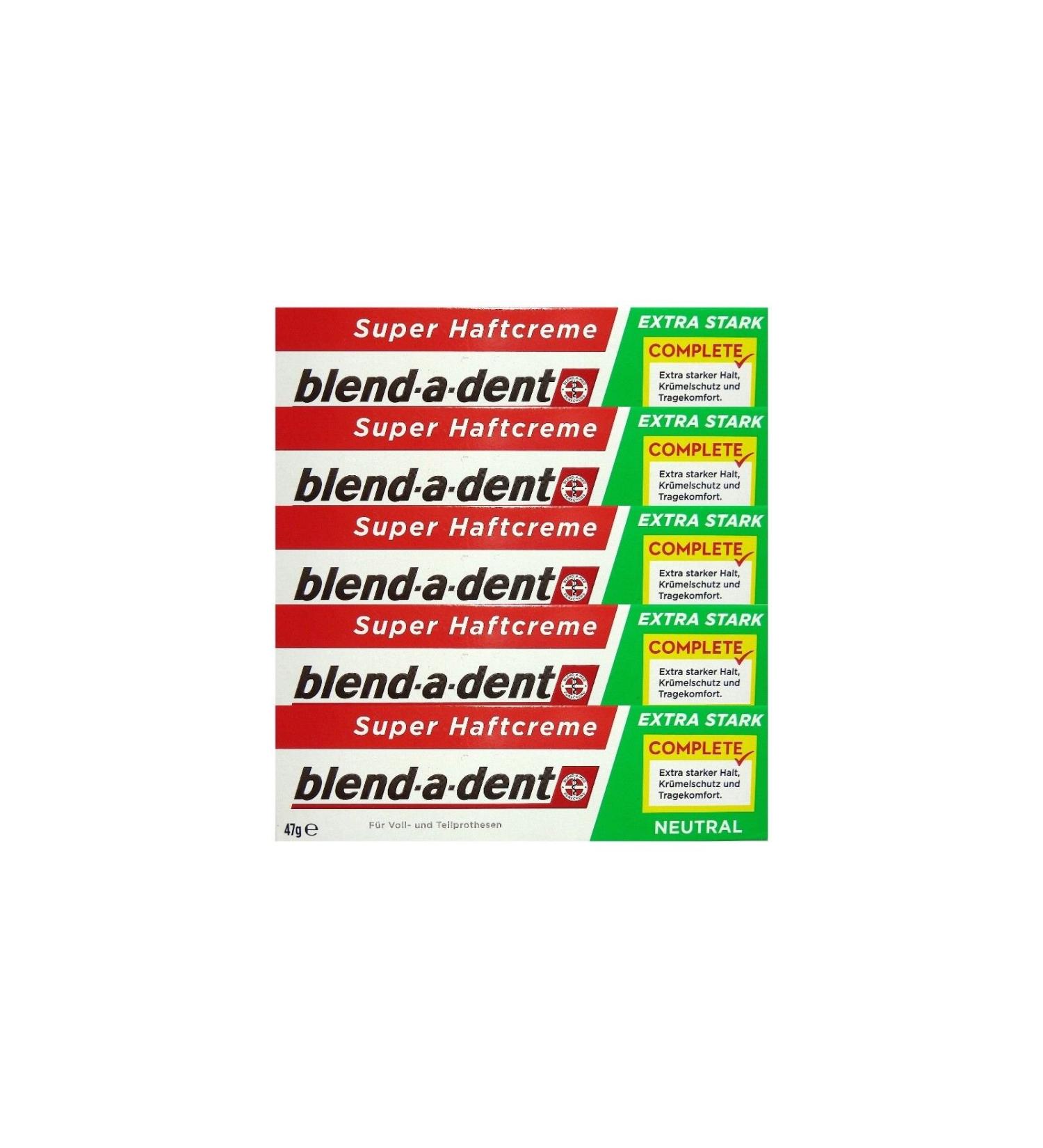 5x Blend a dent Complete Neutral Adhesive Cream for full and partial dentures 47g