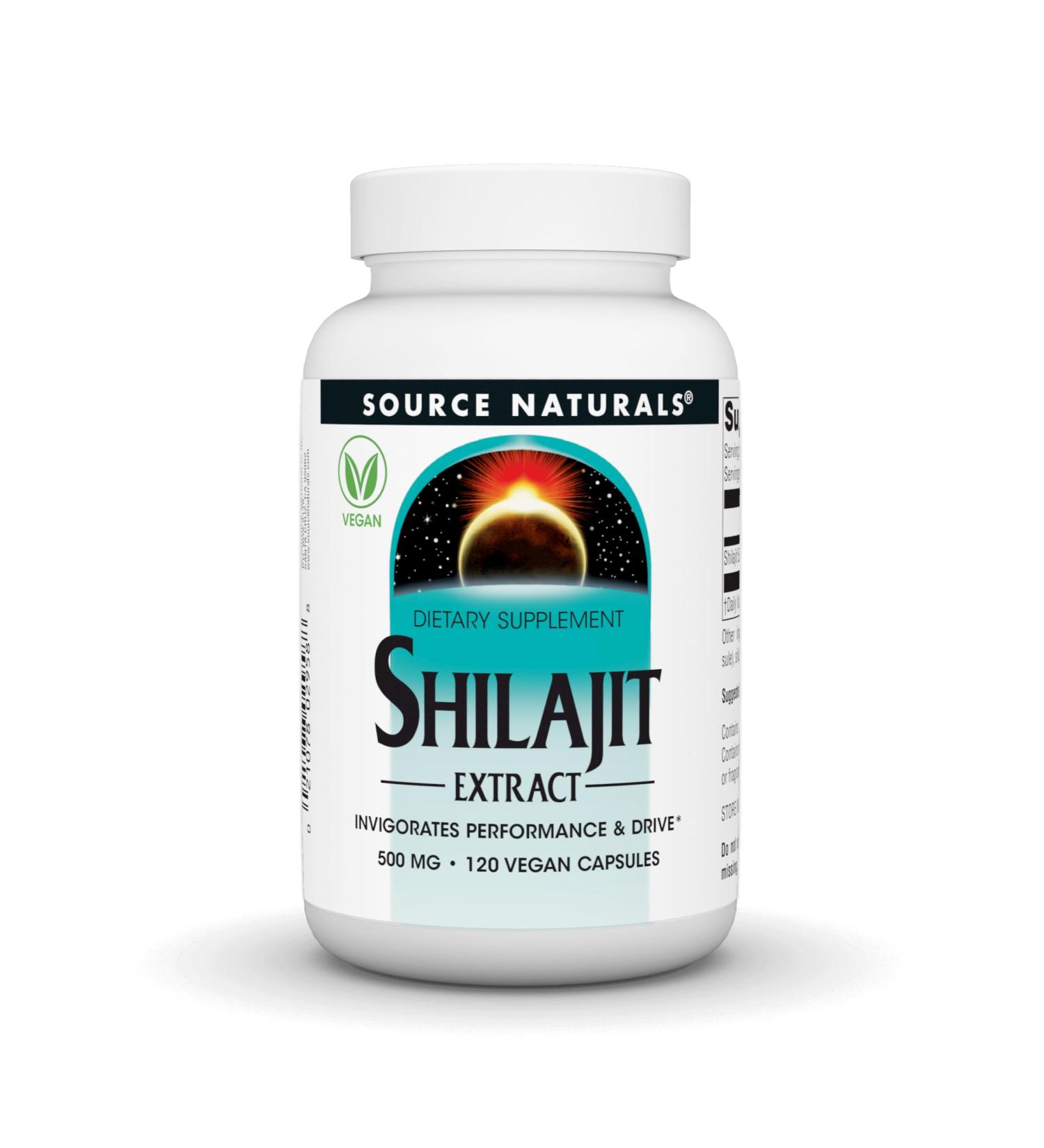 Source Naturals Shilajit Extract Vegan Dietary Supplement Invigorates Performance and Drive* 500 mg Vegan Capsules (120) - Buy Online on GoSupps.com