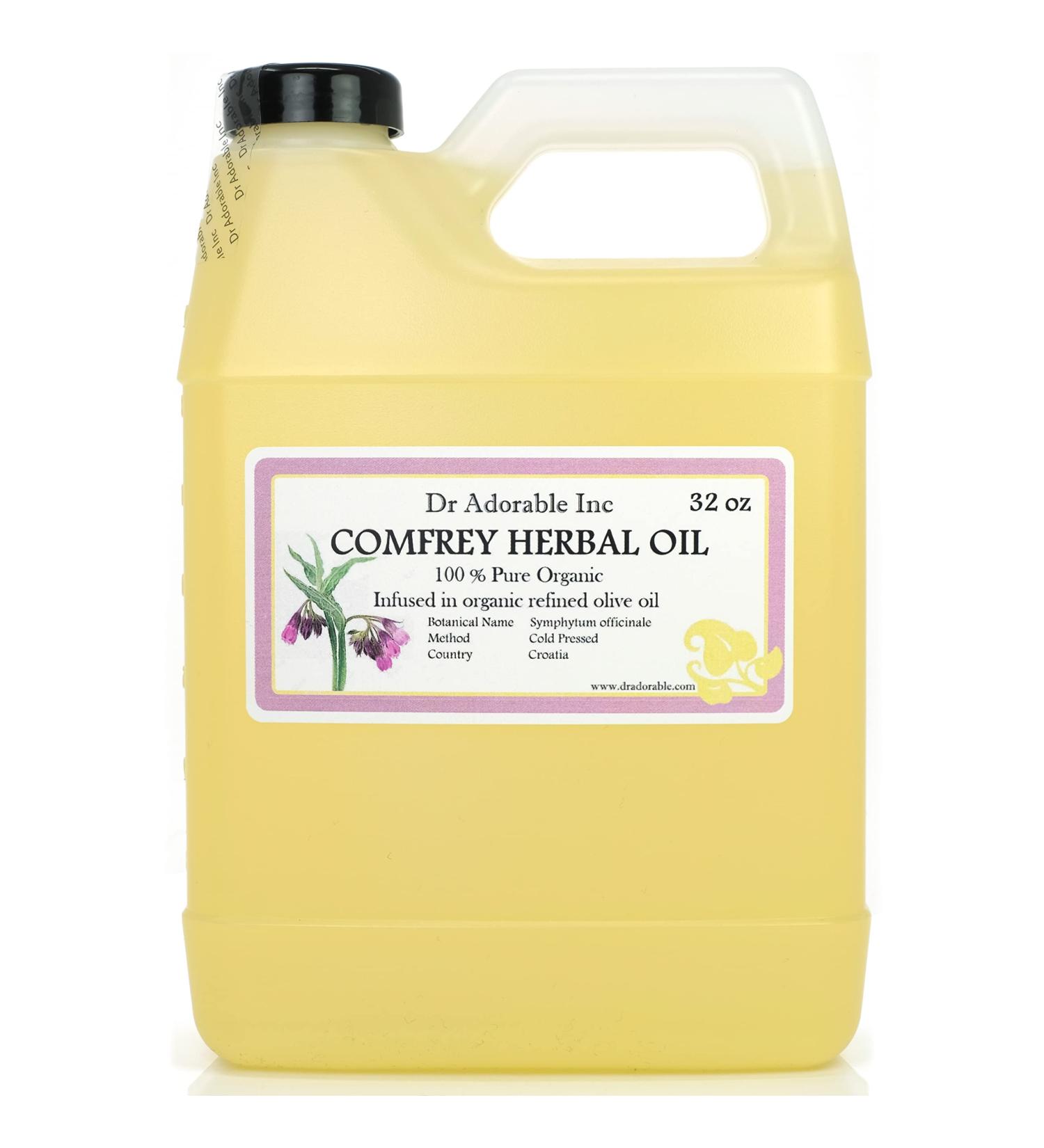 Dr Adorable - 32 oz - Comfrey Herbal Oil - Infused 100% Pure Natural Organic 32 Fl Oz (Pack of 1) - Buy Online on GoSupps.com