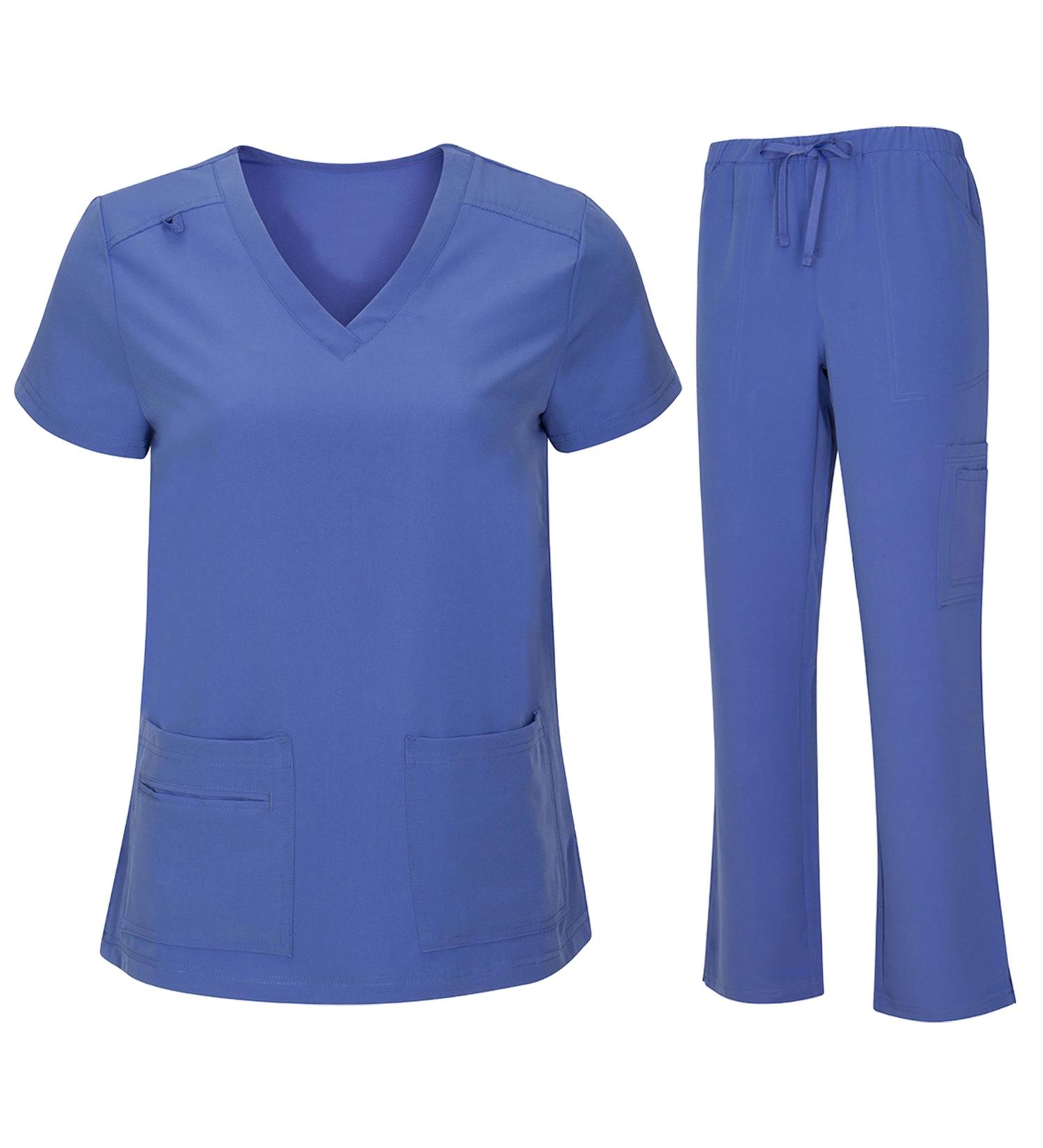 Comfortable and Durable Bahoki Essentials Scrub Set - Ideal for Nurses - Ceil Blue X-Small - Buy Online on GoSupps.com
