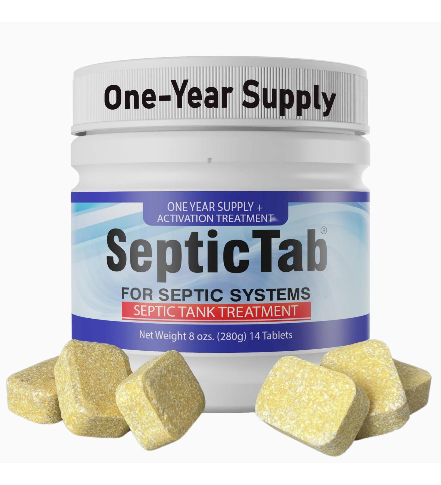 SepticTab Bio Tablet - Septic Tank Treatment (14 Count) - Monthly Flush for One Year - Prevent Costly Repairs - Buy Online on GoSupps.com