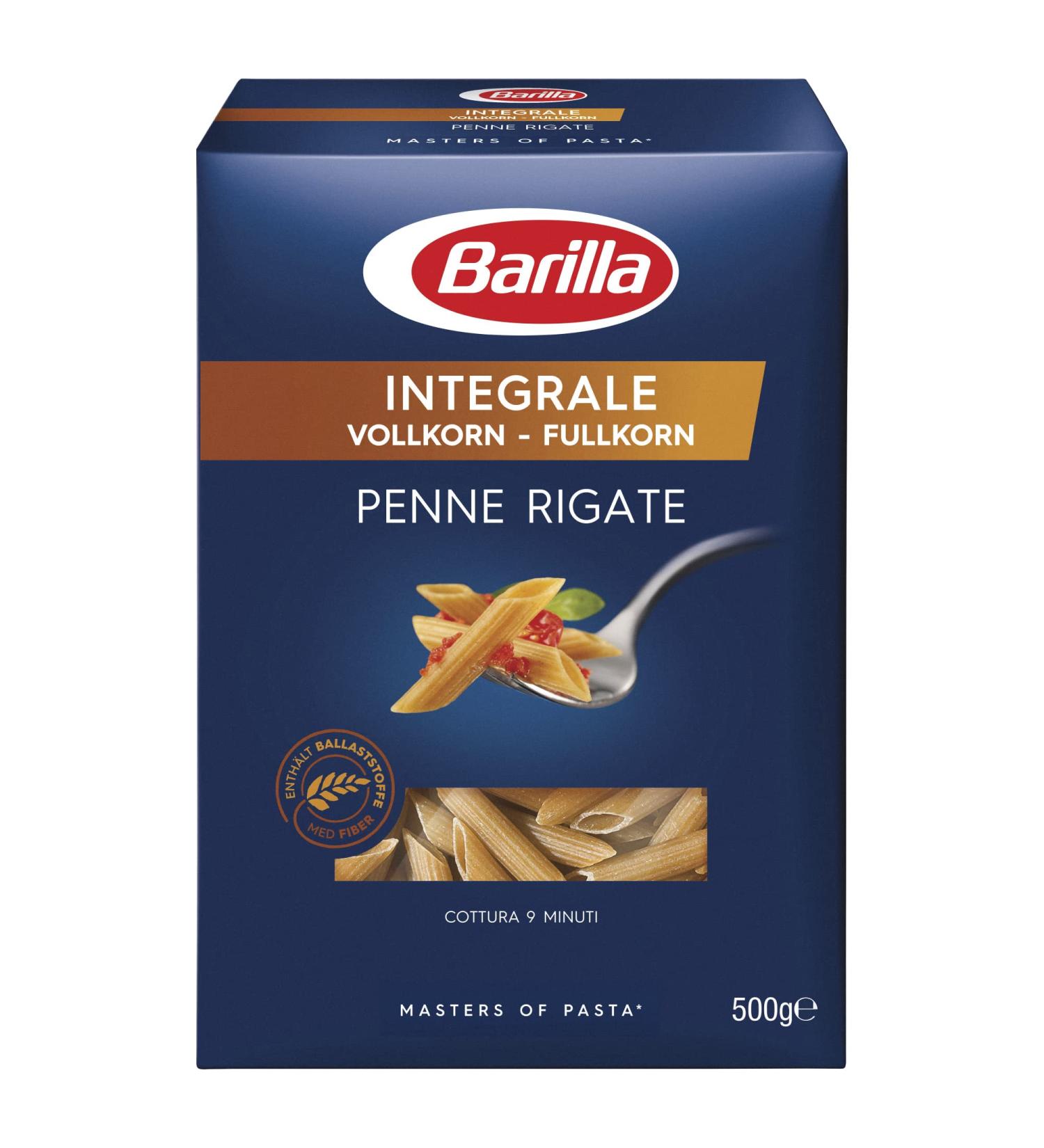 Buy Barilla Integral Penne Rigate - Whole Grain Hard Wheat Pasta with Natural Fiber 500g | International Shipping Available - Buy Online on GoSupps.com