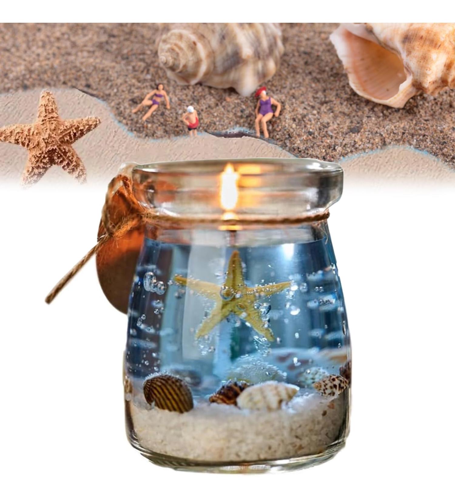 Ocean Theme Gel Candles - Handmade Scented Ocean Decor Blue Pink Purple Gel Wax Candles for Home - Perfect Gifts Set for Women - Buy Online on GoSupps.com