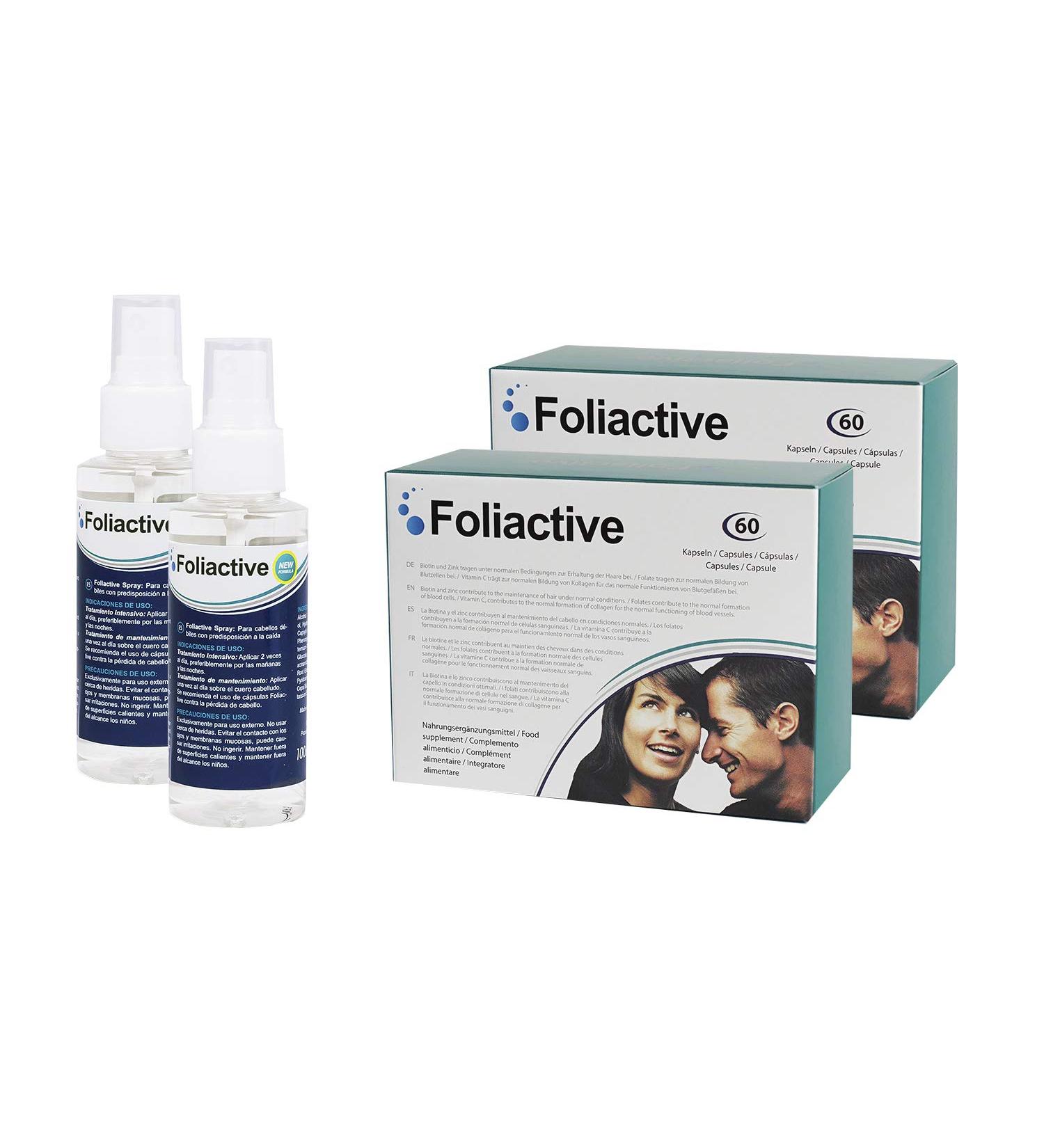 Foliactive Hair Loss Treatment: 2 Pills & 2 Sprays for Stunning Results - International Shipping Available - Buy Online on GoSupps.com