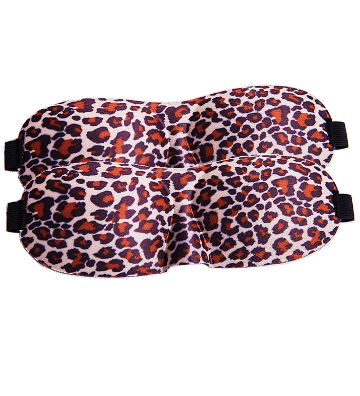 2 Pack 3D Contoured Blackout Sleep Mask for Travel/Naps - Adjustable Strap, Comfortable & Soft Night Blindfold for Women Men - Leopard Purple - Buy Online on GoSupps.com