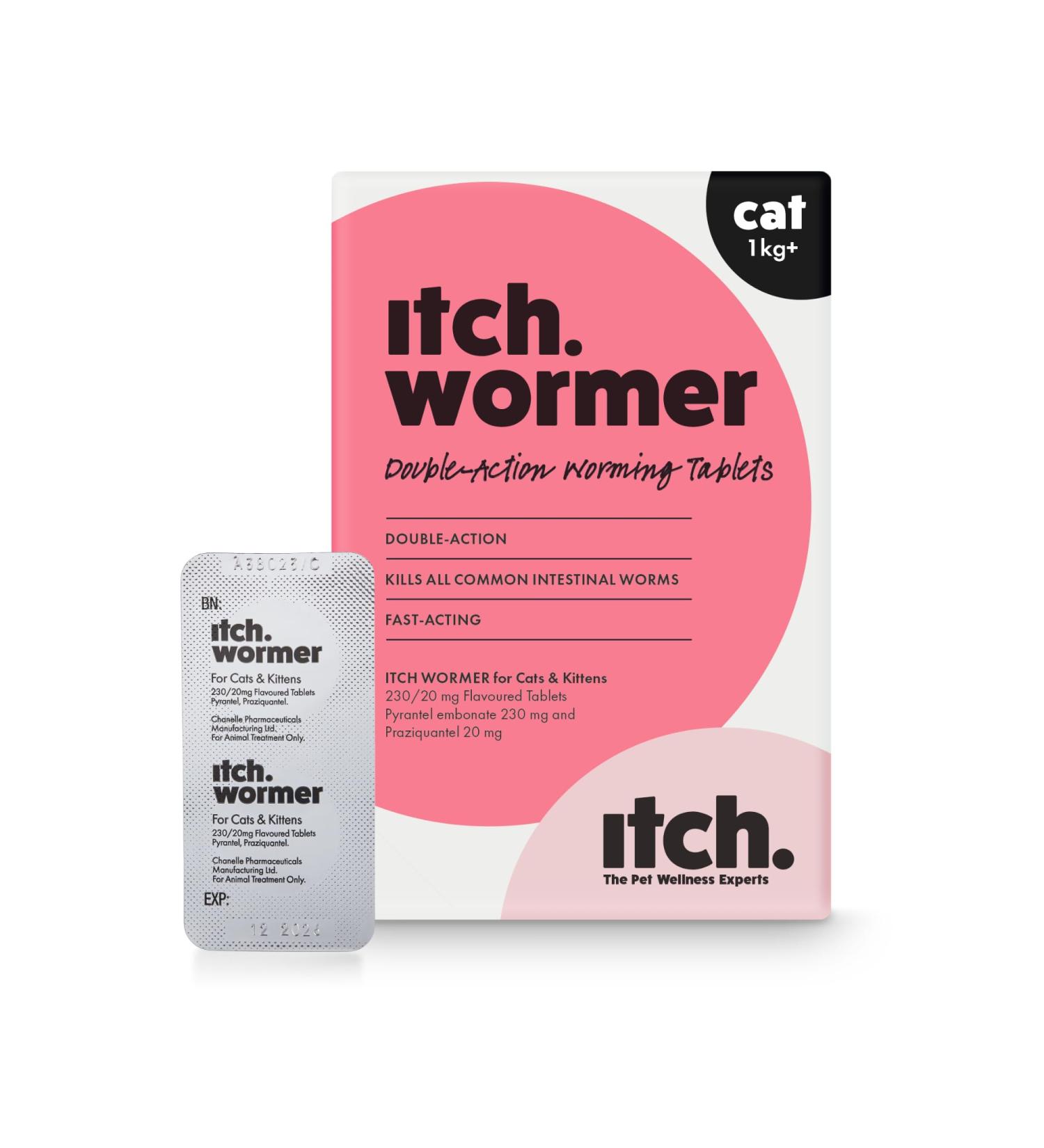 Cat Worming Tablets for 1kg+ Cats | 2 Tablets | Treats Roundworms & Tapeworms | Kills Worm Larvae - Buy Online on GoSupps.com